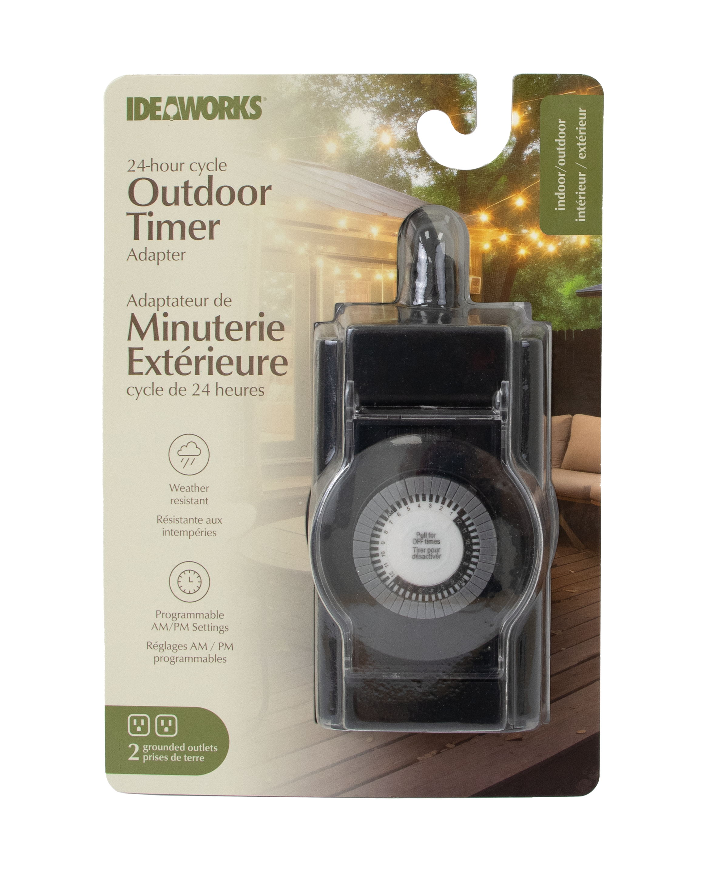 Outdoor Timer 2-Outlet Plug - F124