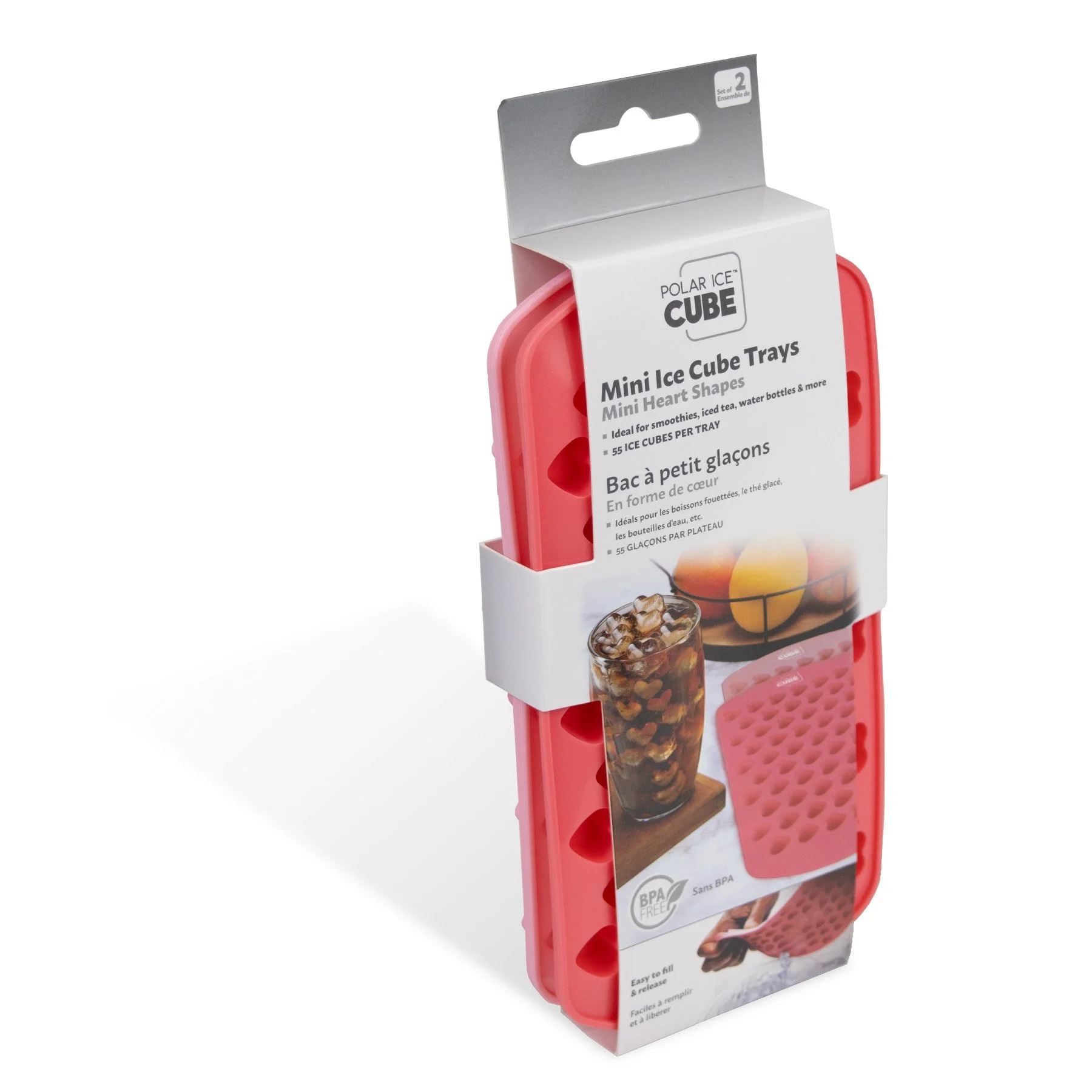 Crushed Ice Cube Trays-S2-Pink Hearts - CAN9291HRTS2