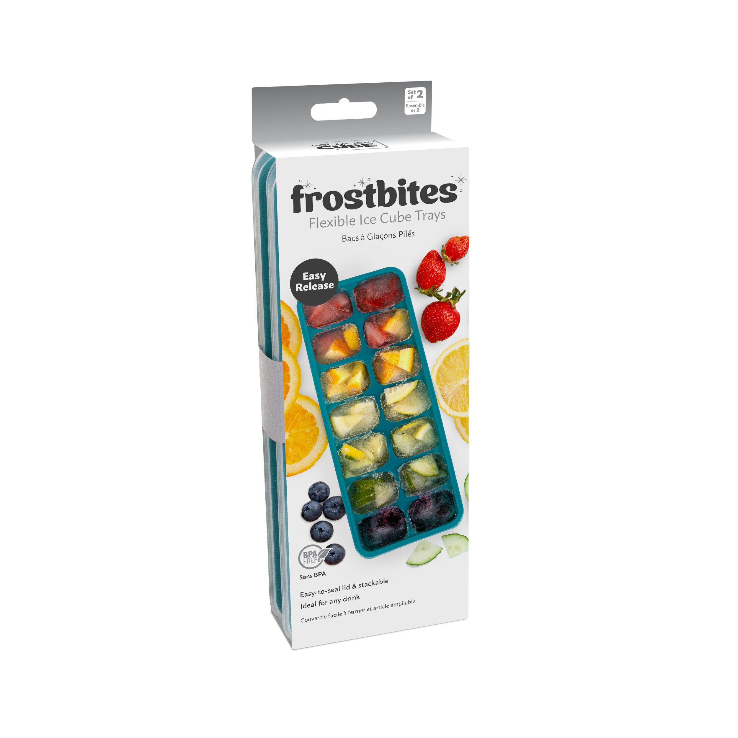 FrostBites Ice Cube Trays - Set of 2 - (Jade) -CAN9637JDES2