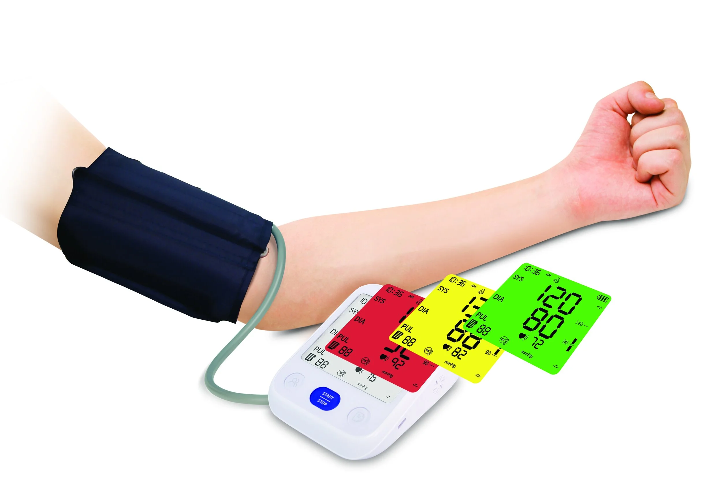Talking Color-Code Arm Cuff Blood Pressure Monitor ~ Item# JB9399