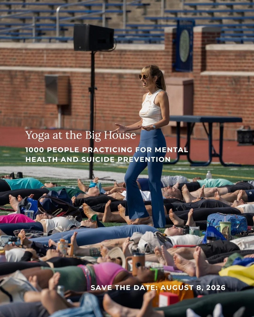 Mental health doesn&rsquo;t heal in silence. It heals in community.

On August 8th, we&rsquo;re bringing together 1,000 students and community members inside Michigan Stadium for Yoga at the Big House &mdash; a celebration of mental health, of healin