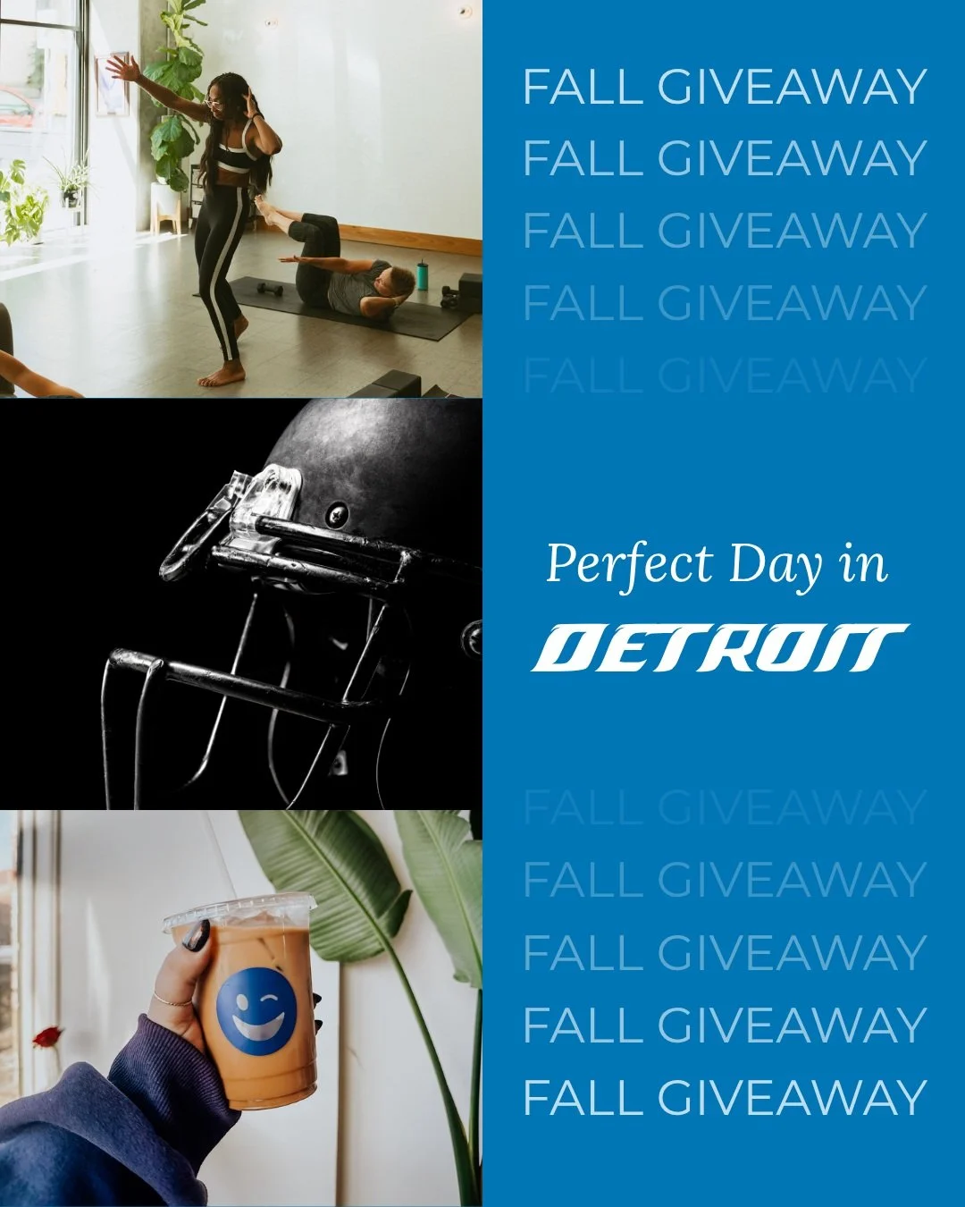 We're giving away a "Perfect Day in Detroit"!

One lucky winner will grab a friend and head downtown Sunday, October 25 for a day of yoga, delicious food and the Detroit Lions football game at Ford Field versus the Green Bay Packers.

👉🏼 