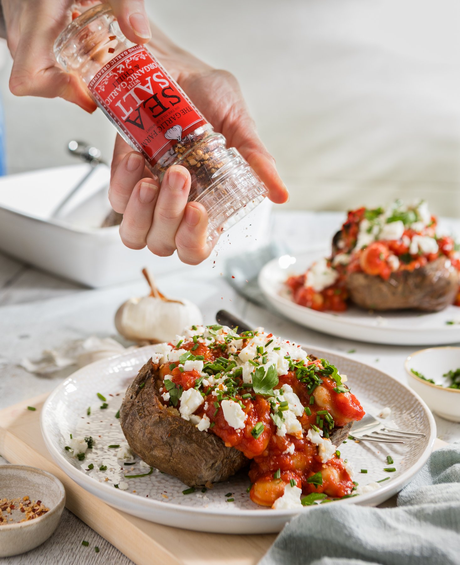 Garlic & Chilli Butterbean Loaded Jackets