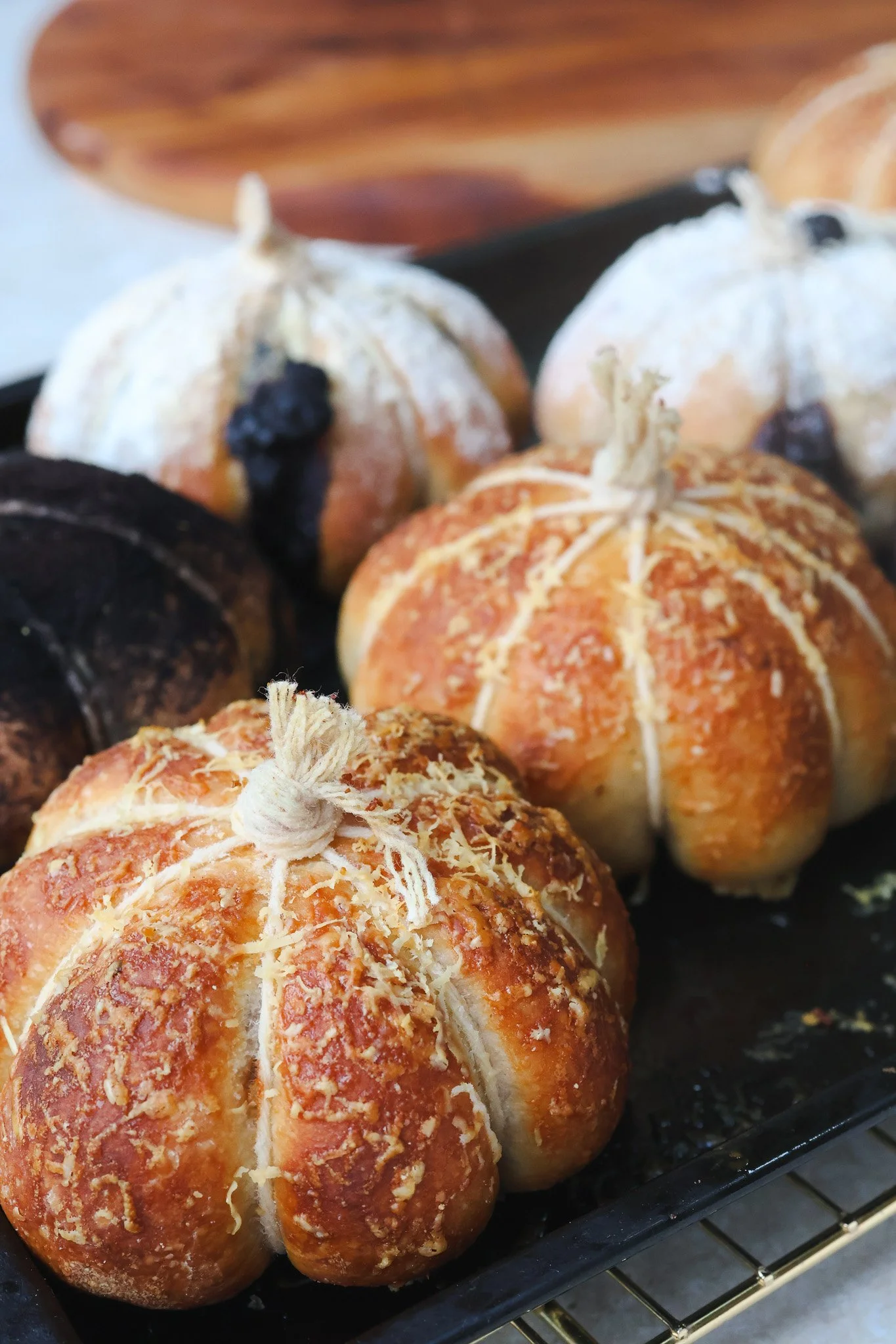 Black Garlic Pumpkin Buns