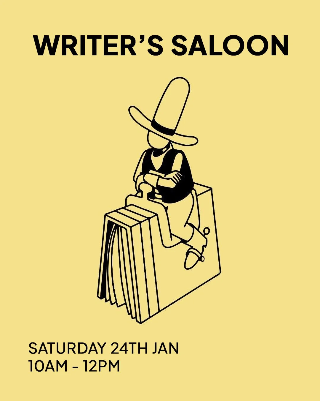 Beating the January blues the best way we know how ✨
We&rsquo;re hosting two Writer&rsquo;s Saloons this month!
📖 The first takes place on 17th Jan, as usual.
🖊️ The second is on Saturday 24th Jan&mdash;perfect if you want extra time to write, talk