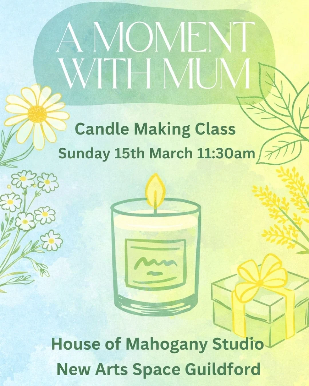 Mother&rsquo;s Day Candle Making Workshop 

Celebrate Mother&rsquo;s Day with a beautifully slow and thoughtful candle-making experience. Guided by expert scent curators, you and your loved one will explore a carefully selected fragrance palette, ble