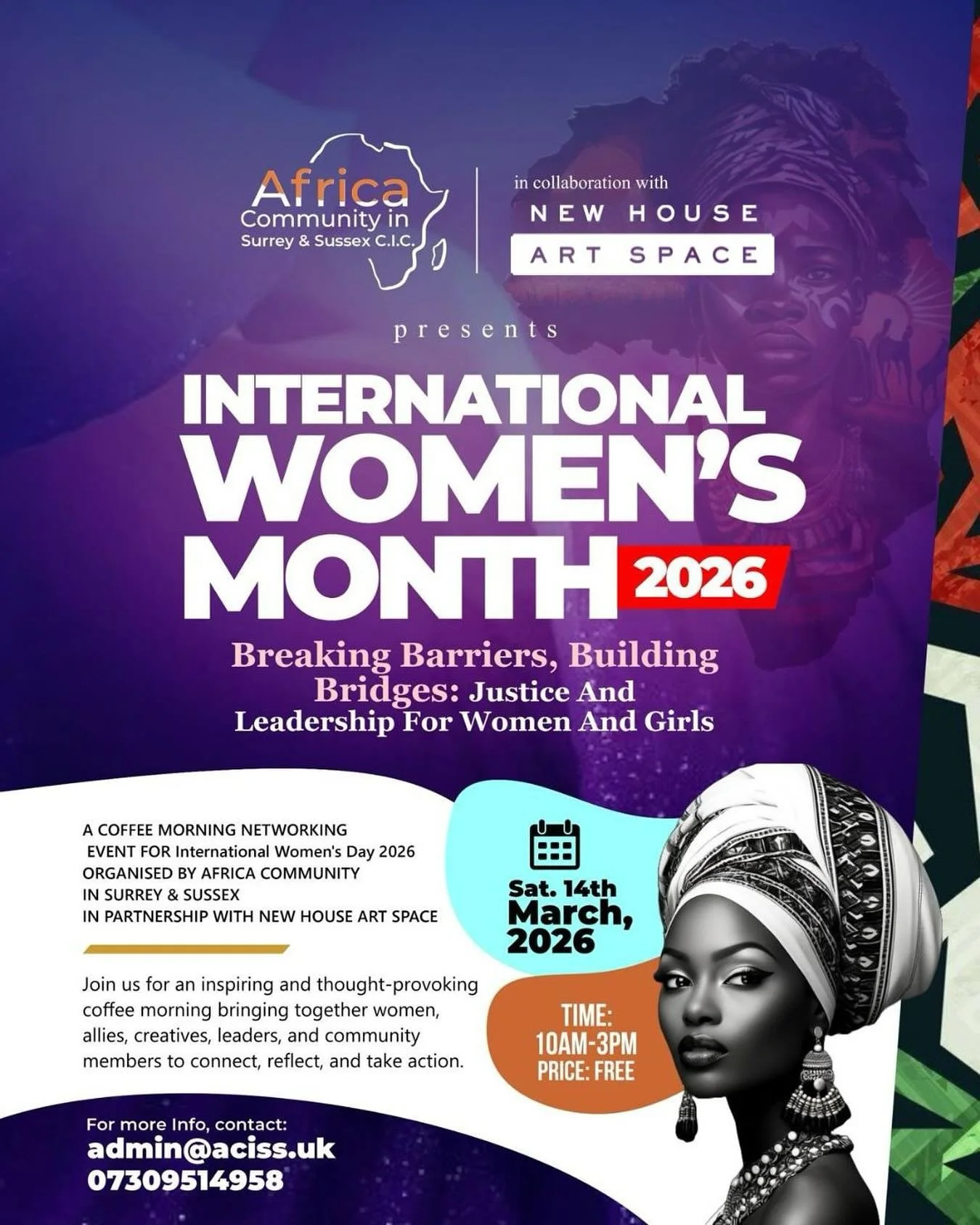 Breaking Barriers, Building Bridges: Rights. Justice. Action. An International Women&rsquo;s Day coffee morning for connection and change. 

Join us at New House Art Space for a warm, inspiring, and thought-provoking coffee morning bringing together 