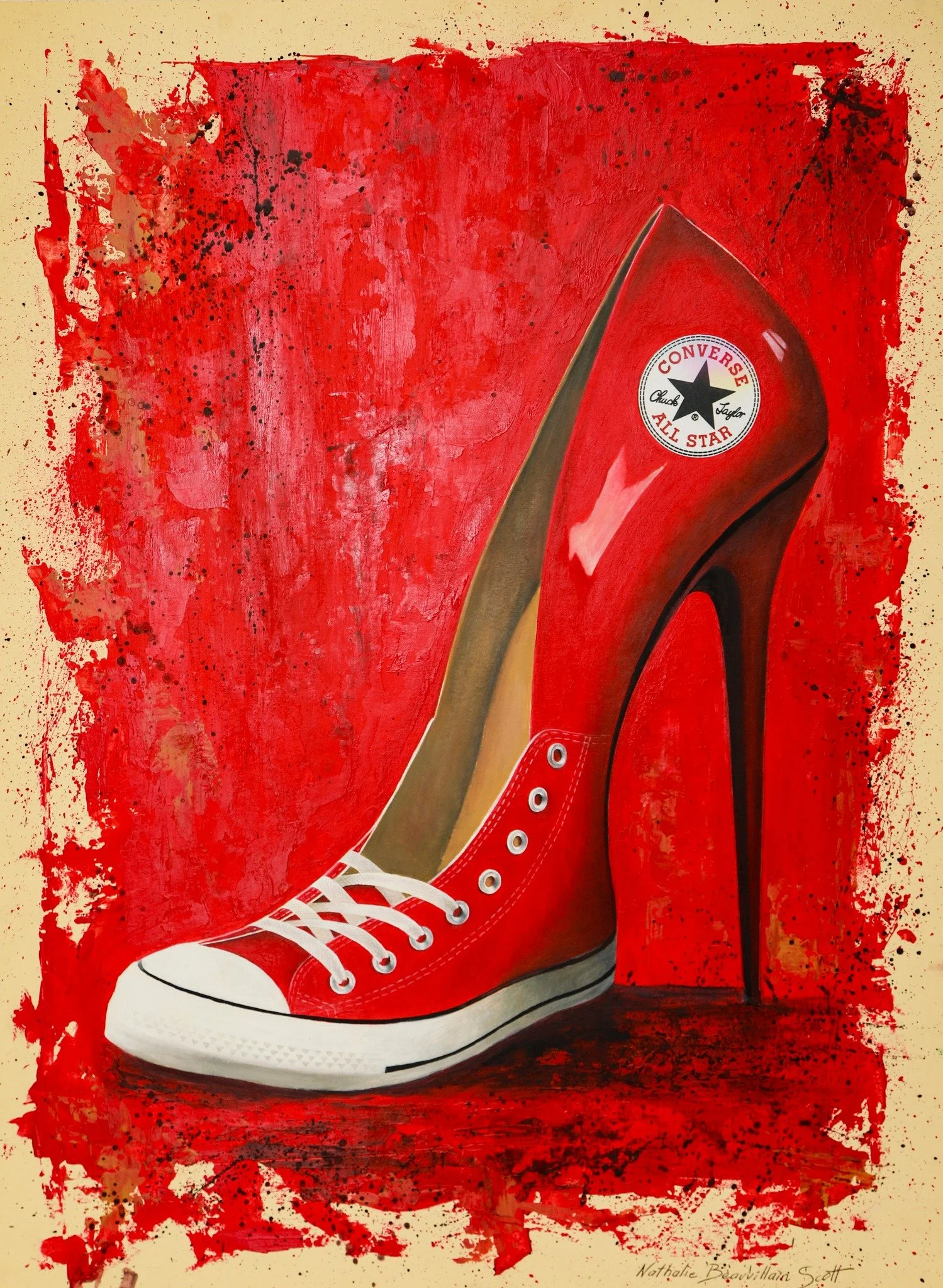 Tonight: join us for the launch of Celebrating the trainer: women, footwear and freedom 7-9pm in celebration of International Women&rsquo;s Day. 

Artwork: Converletto by Nathalie Beauvillain Scott 

 #Guildford #Footwear #internationalwomensday