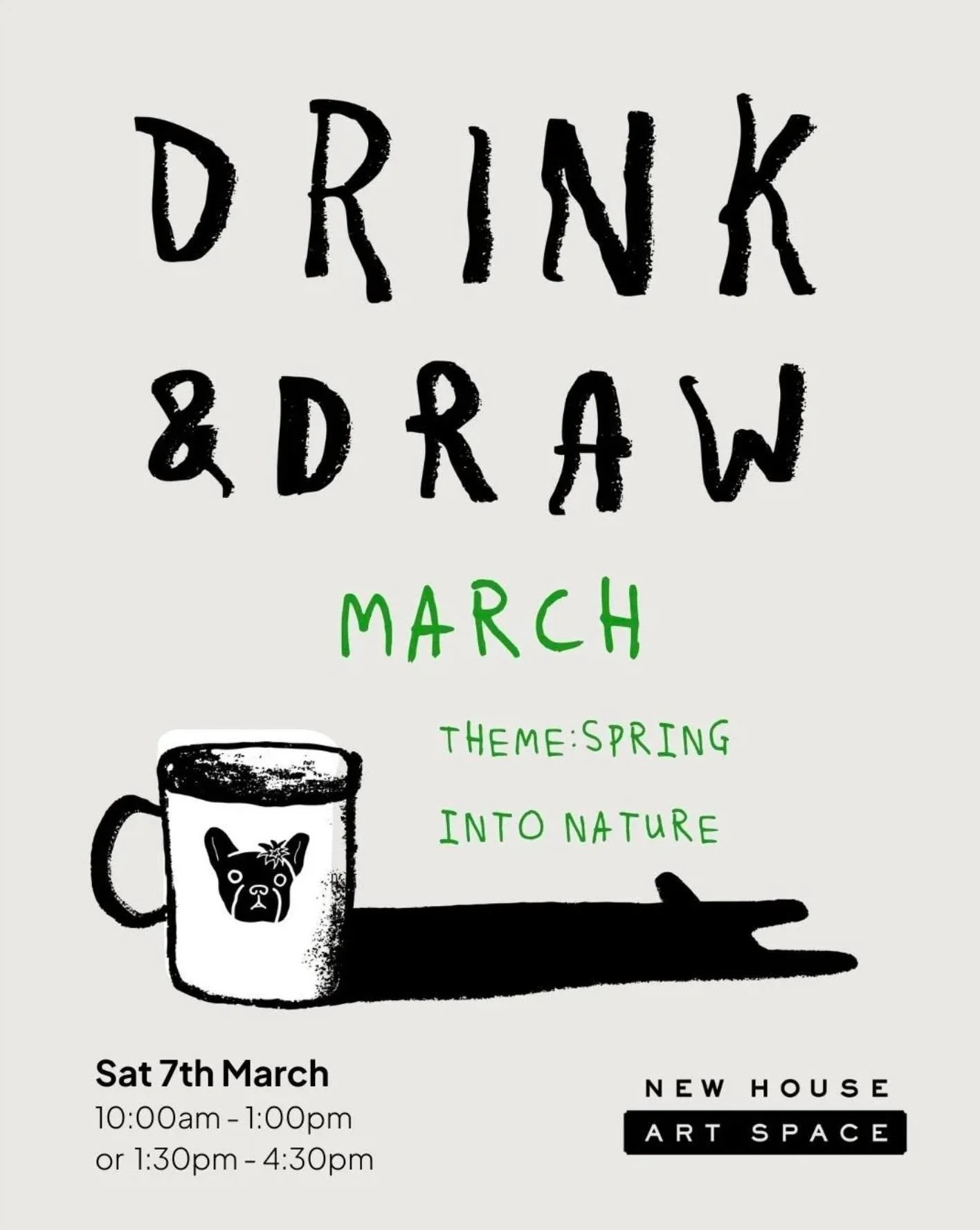 Spring into Nature at Drink &amp; Draw at FRIDA&rsquo;s today with artist host Sam B. Kennedy 10-1 + 1.30pm-4.30pm

 #Guildford #drawing #coffee