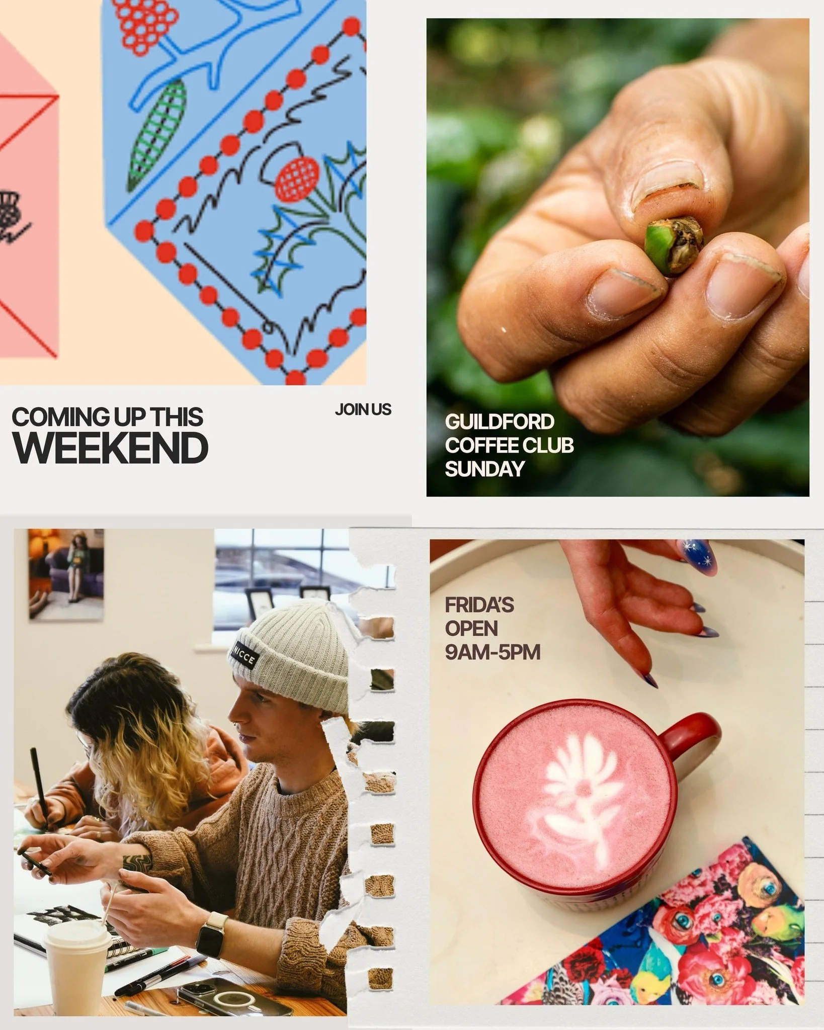Coming up this weekend: Sophie Rawlingson&rsquo;s illustrative letter-writing workshop this Saturday, discover Fairtrade&rsquo;s inspiring story at Guildford Coffee Club on Sunday, and stick around for offline meet-up group, the Unplugged Club, in th