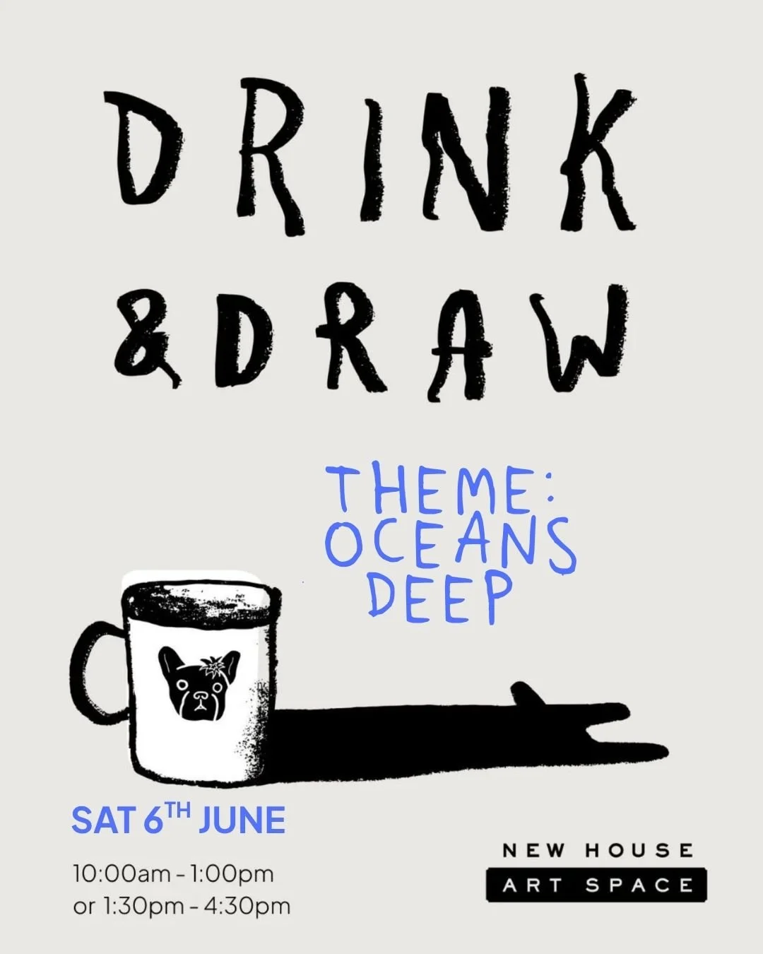 Next Saturday we&rsquo;ll be (metaphorically) riding the tides at Drink &amp; Draw&rsquo;s Ocean&rsquo;s Deep themed sessions in celebration of World Oceans Day. Join us for the morning or afternoon, ticket link in bio. 

 #drinkanddraw #Guildford #o