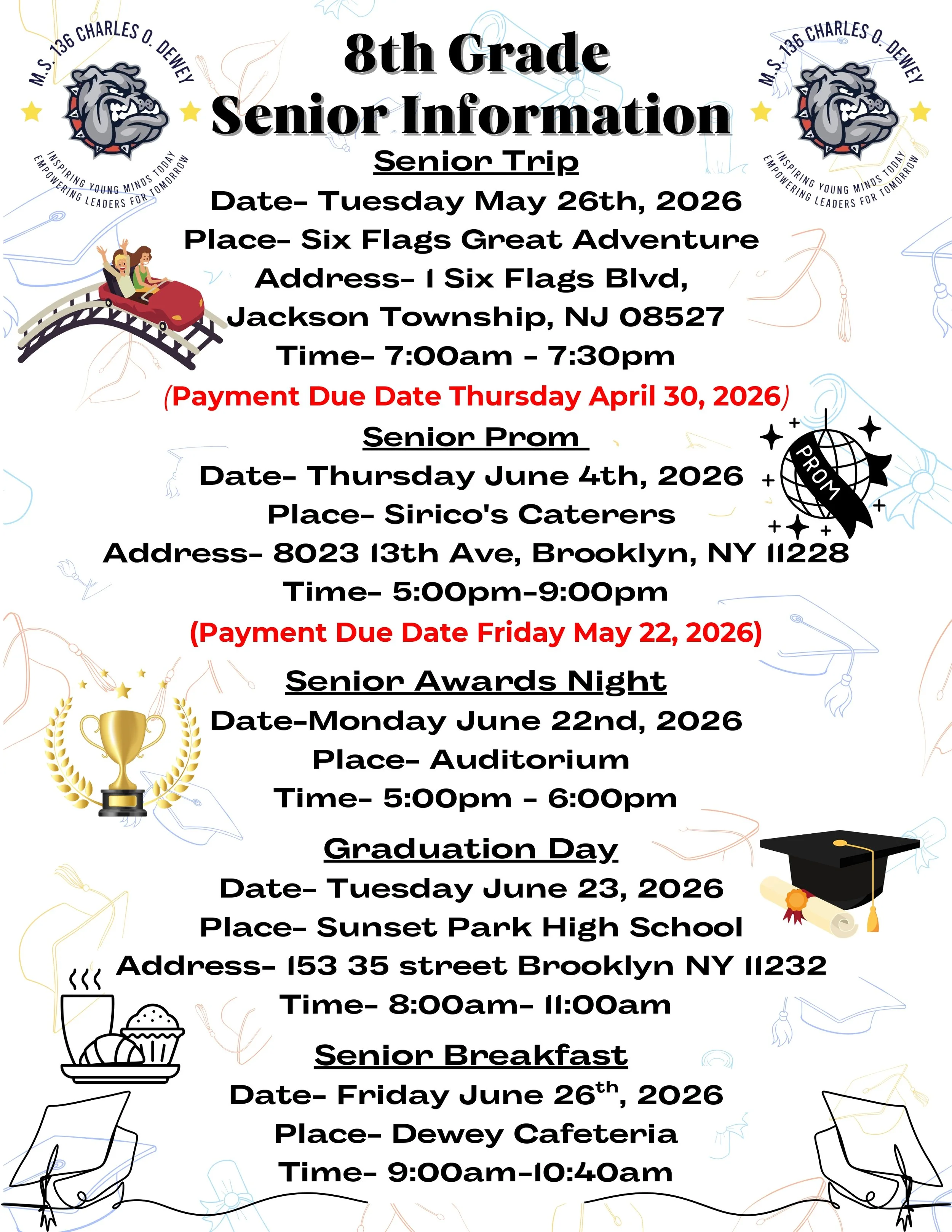 updated 8th Grade information