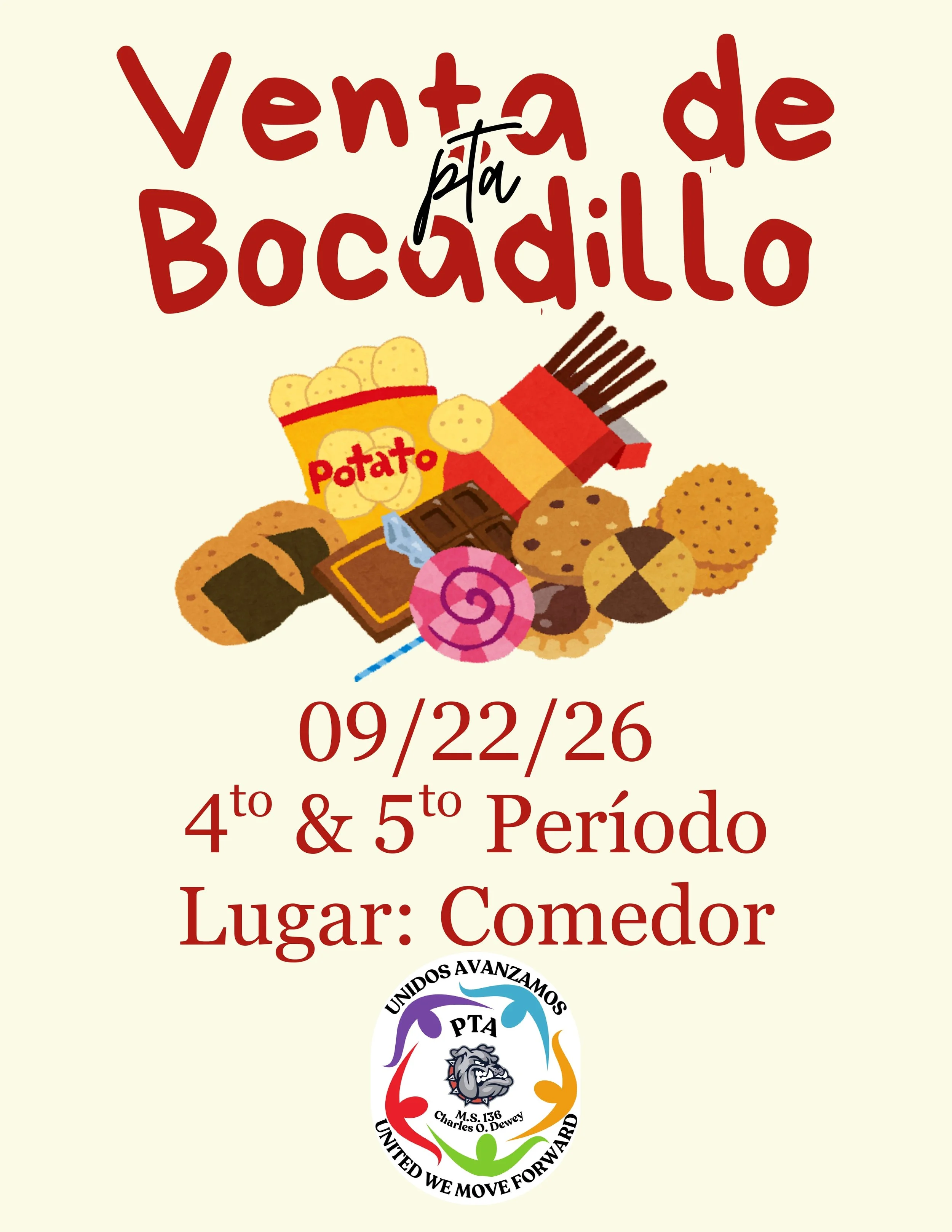 PTA snack  Sale sept 1