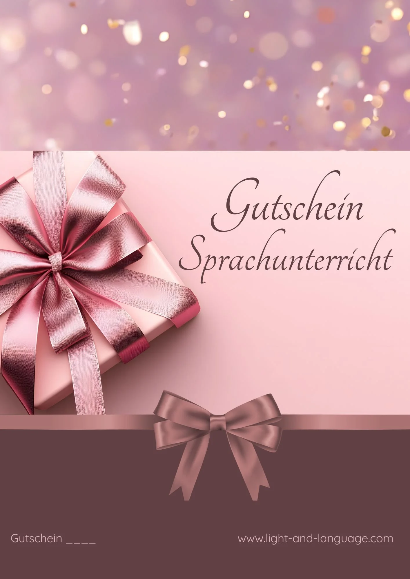 gift card language class / Gutschein Sprachunterricht