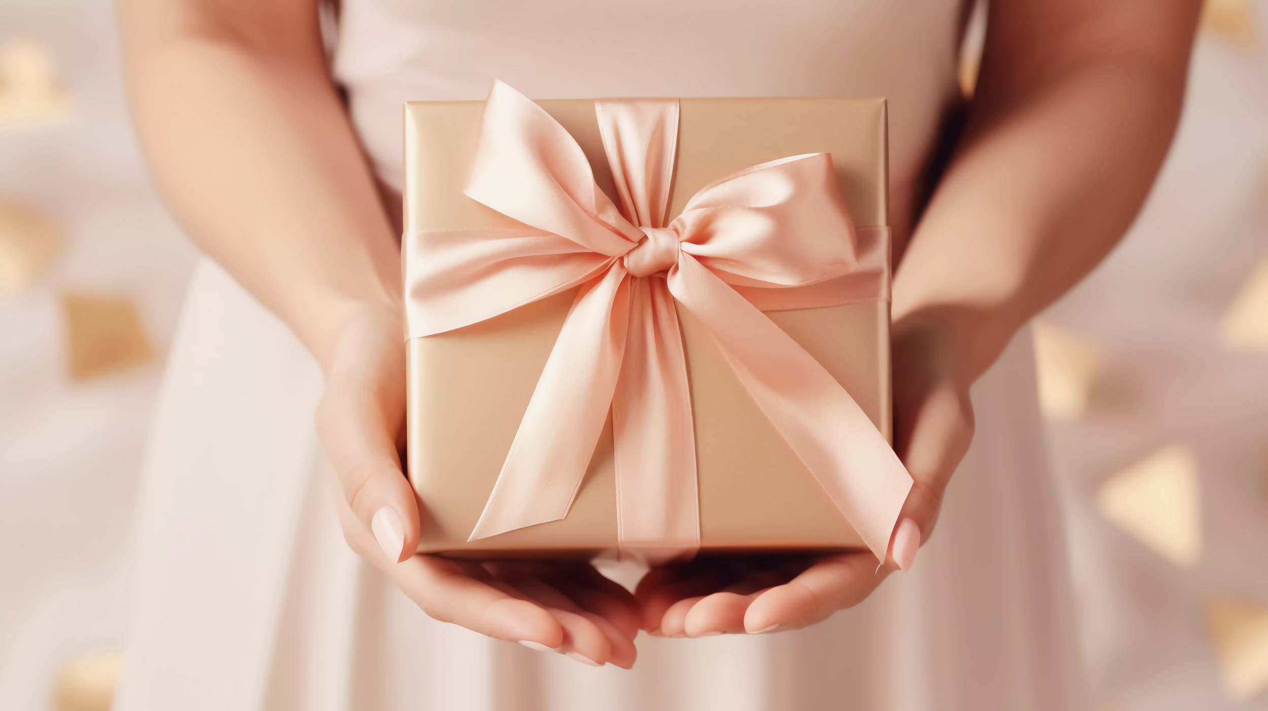 woman holding present