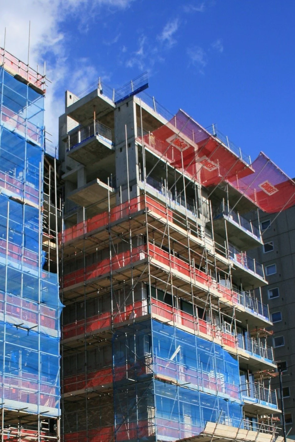 Scaffolding on development site