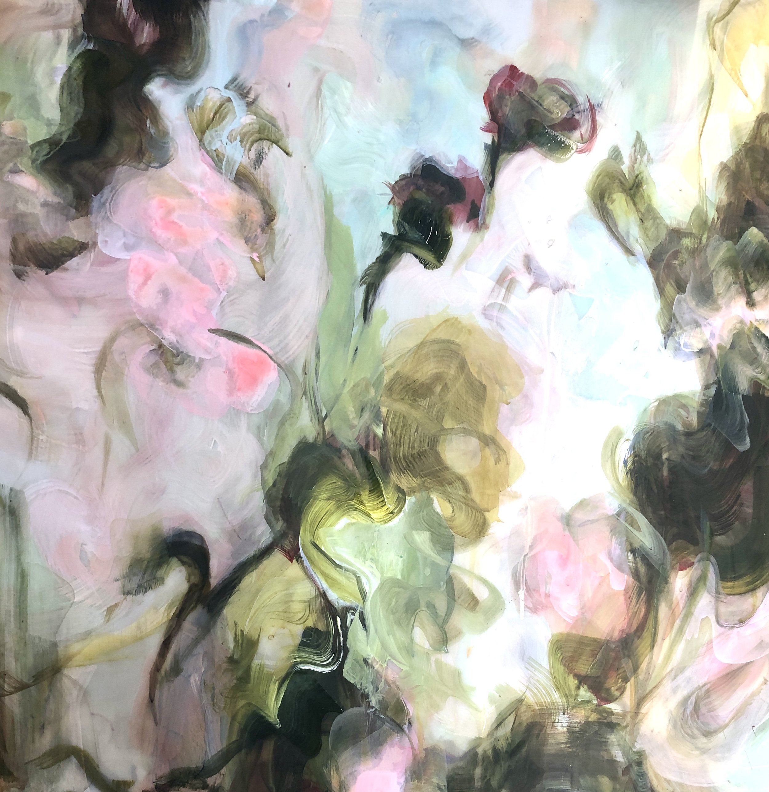 At a glance, 24" x 24",  acrylic on plexiglass, 2026