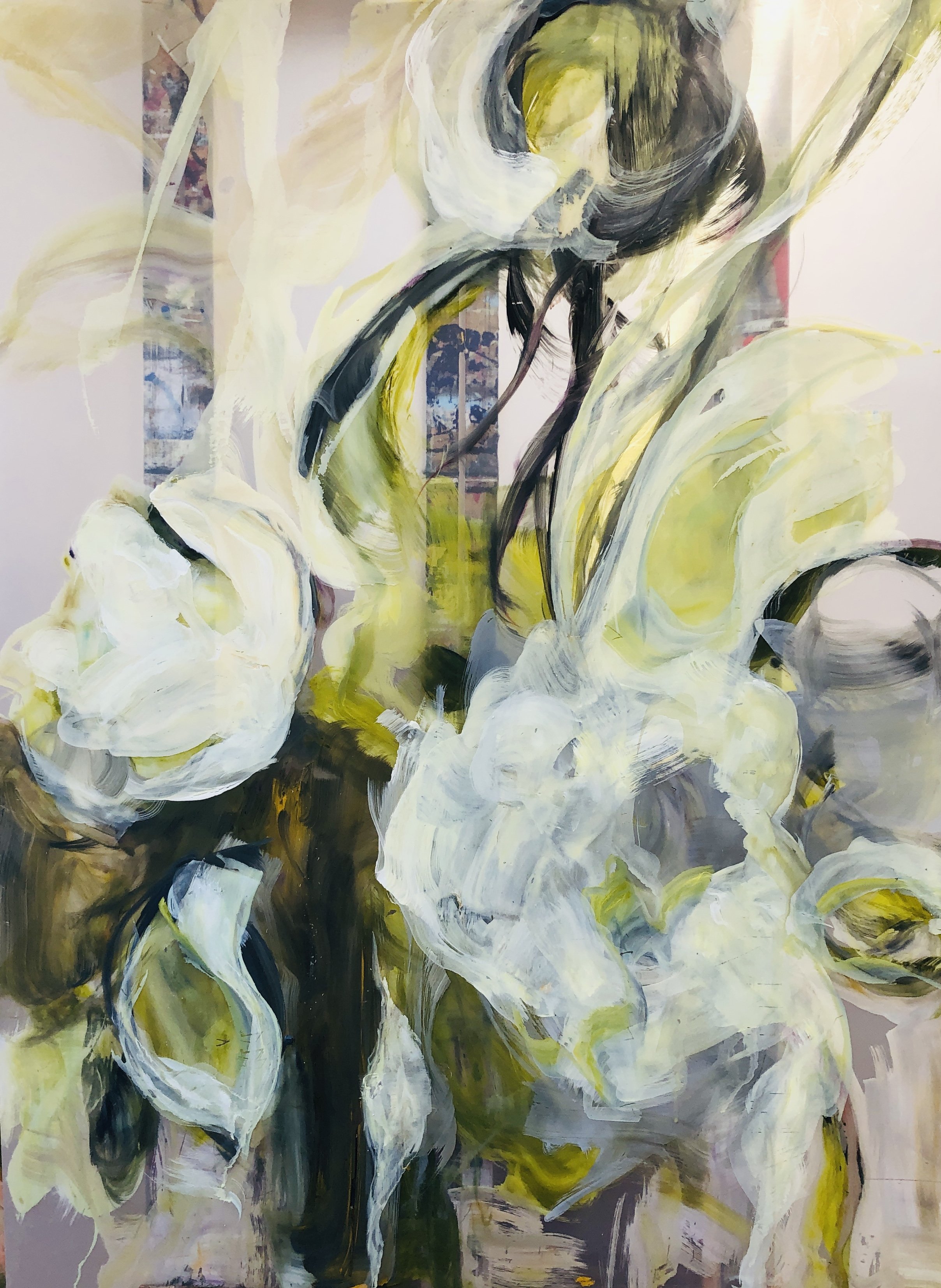 No sense of time, acrylic on plexiglass, 48" x 36",  2025