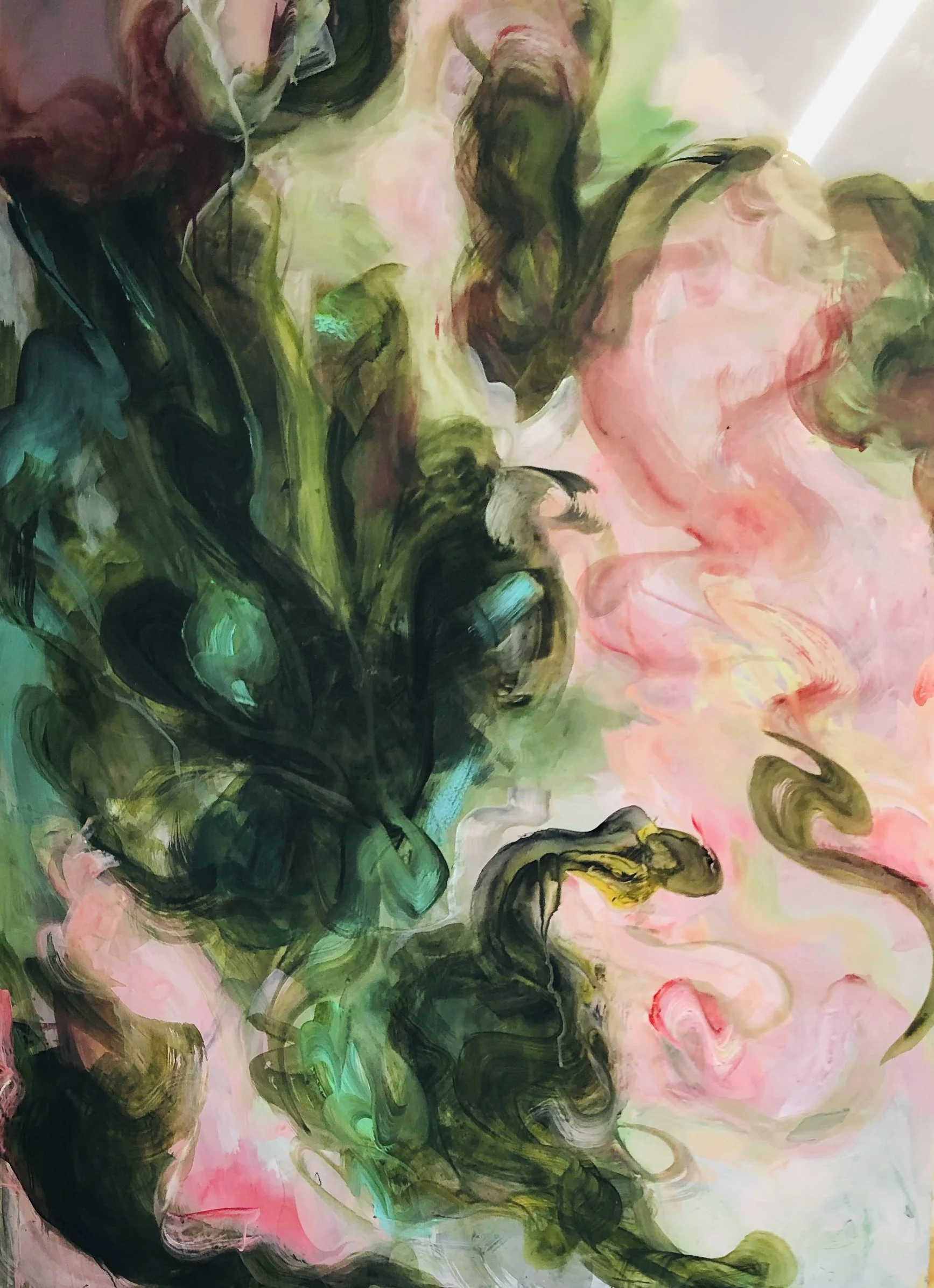 Stay with me, 48" x 36",  acrylic on plexiglass, 2026