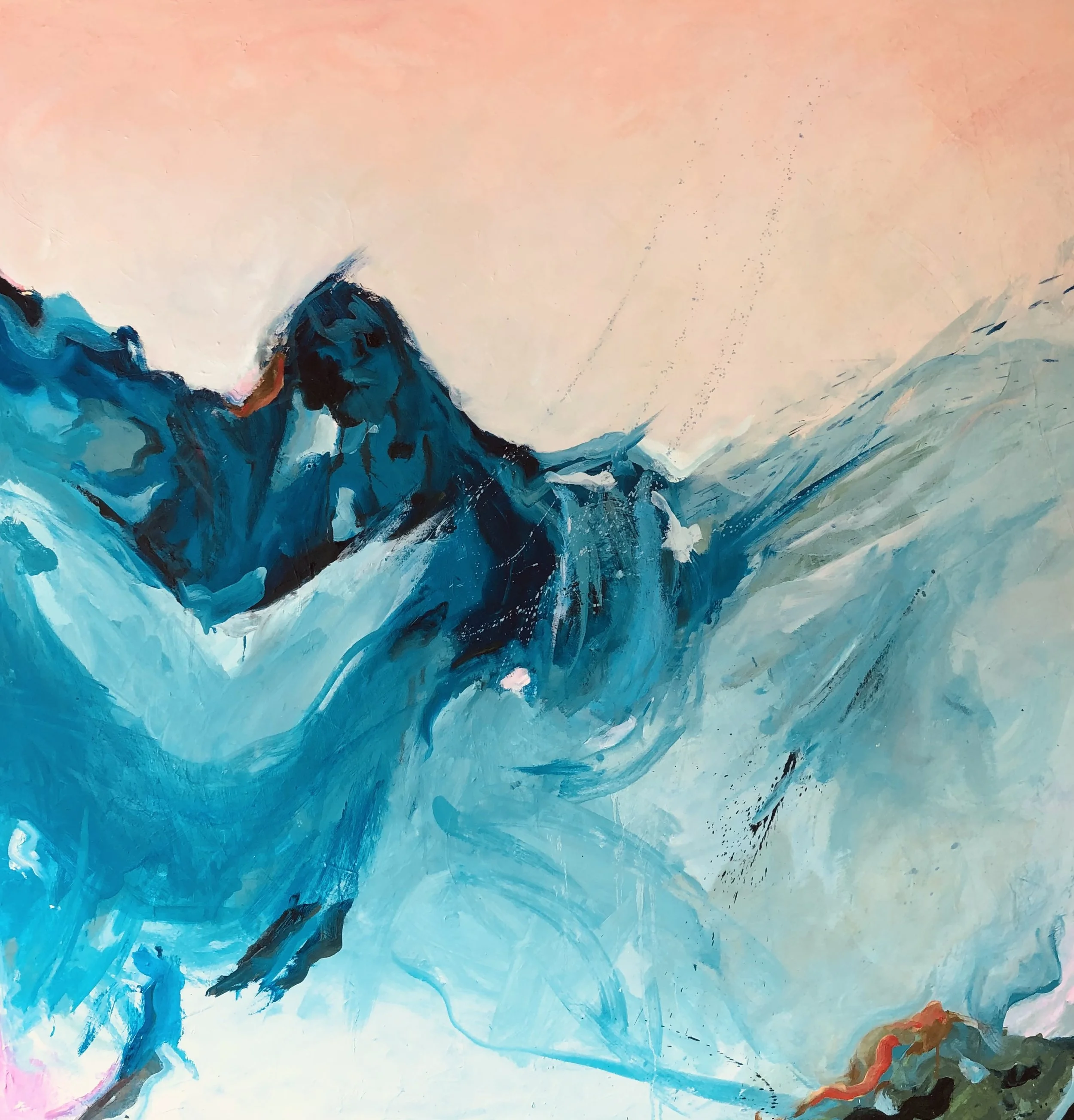 You fell off your cloud, oil on canvas, 48" x 48" x1.5", 2024