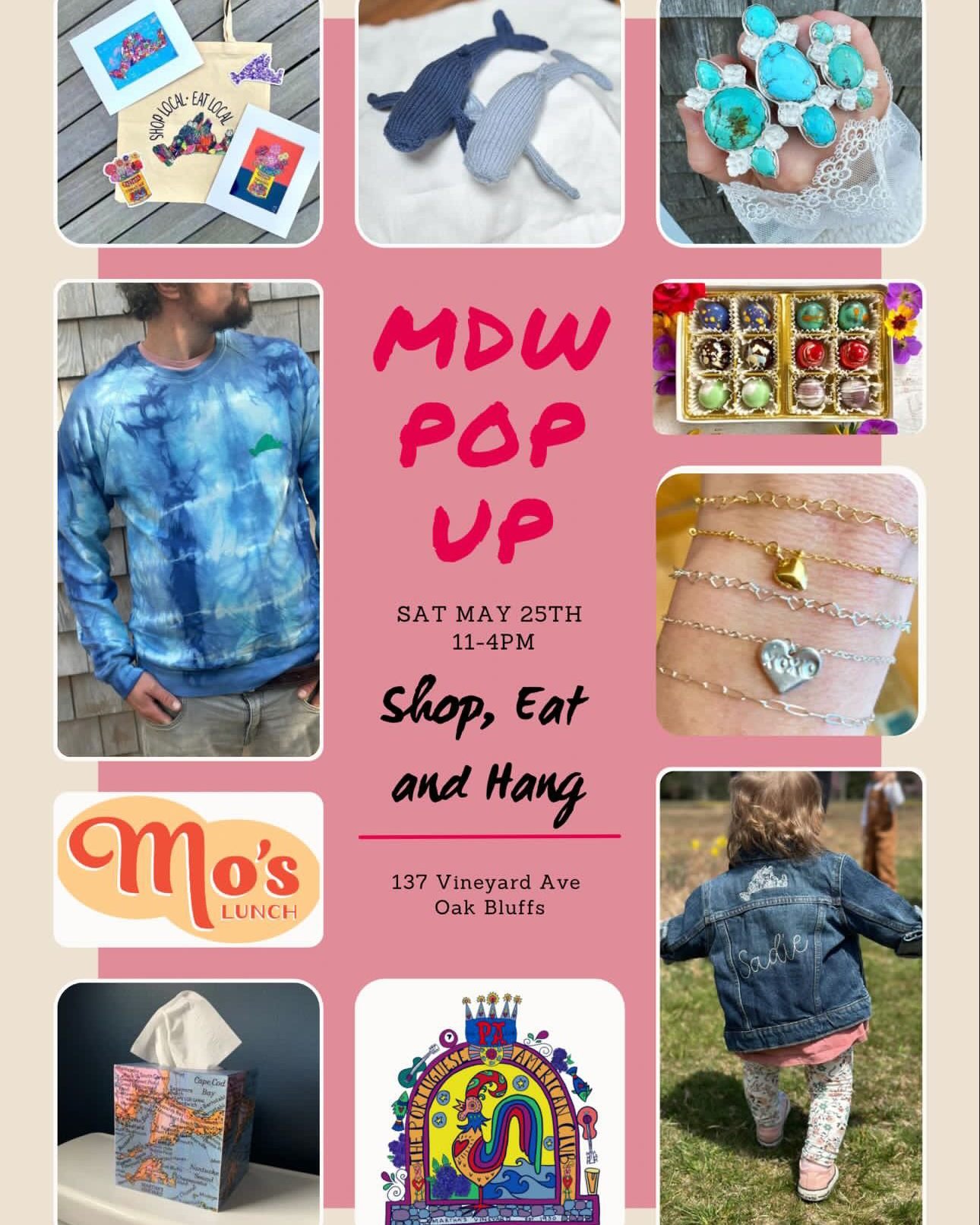 Save the date for the Memorial Day Weekend Popup! Saturday May 25th from 11 - 4pm. 

Your favorite local artisans and of course good food and drinks! Tell your friends, let&rsquo;s kick off the summer together! 

@mos.lunch 
@cinnamon.white 
@gillybm