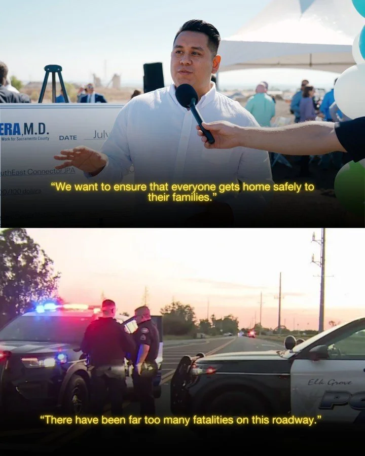 "We want to ensure that everyone gets home safely to their families. There have been far too many fatalities on this roadway." - Council member Sergio Robles, City of Elk Grove. 

Sergio Robles is a councilman at the City of Elk Grove and r