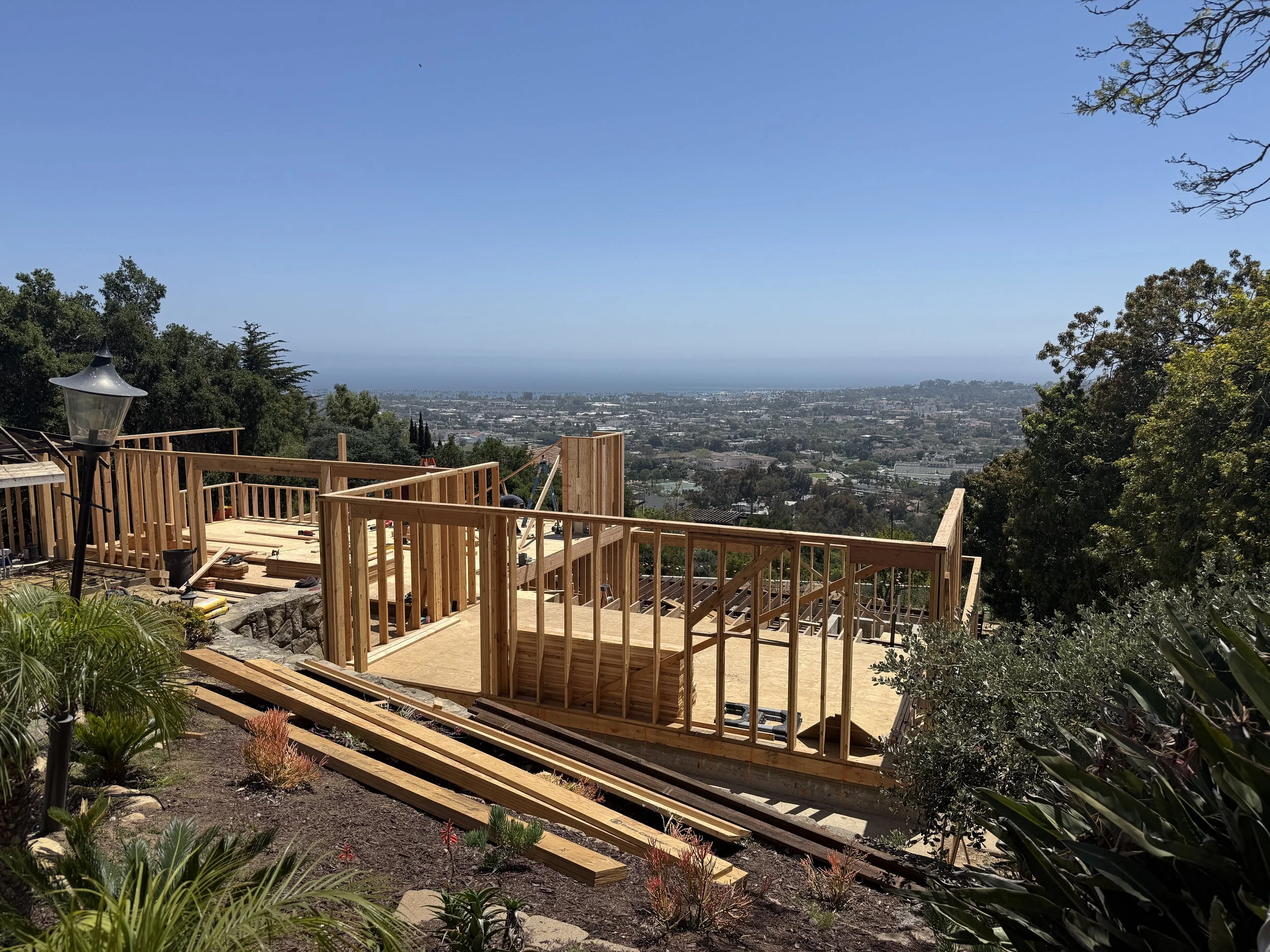 Driveway framing view - Podium Builders Santa Barbara.JPG