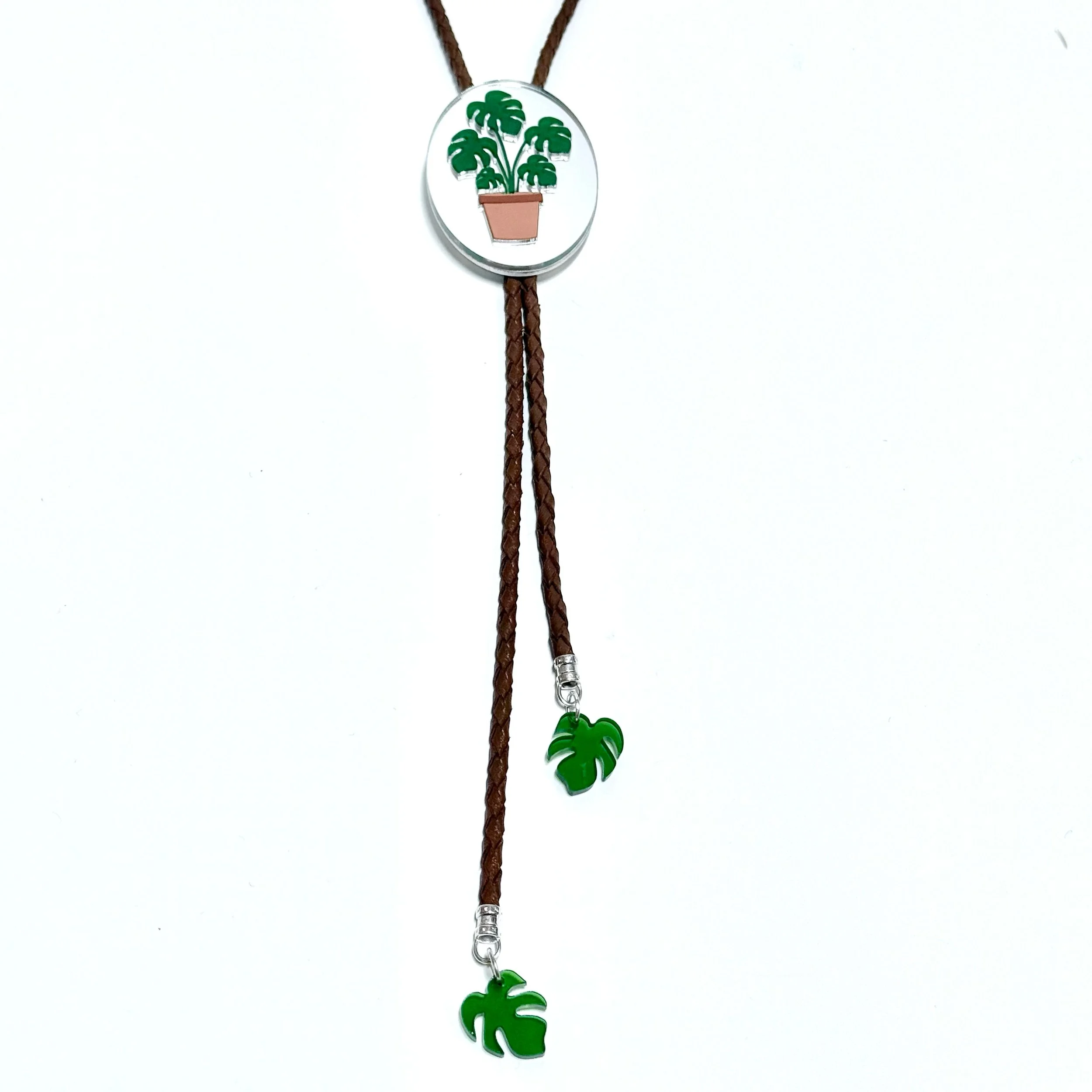 Potted Monstera Elegance Bolo Tie