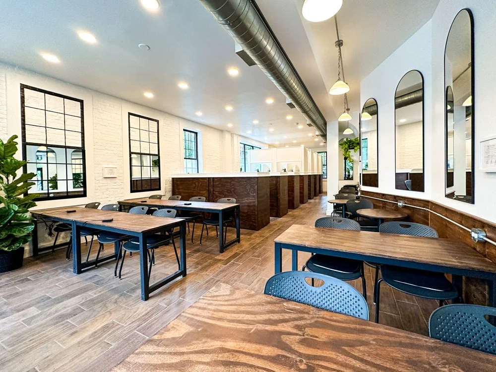 The work floor at Work Heights LEVITATE in Boerum Hill, Brooklyn