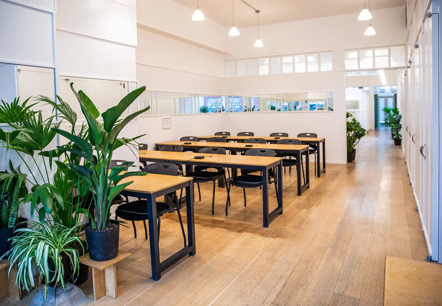 The coworking floor at Work Heights GRANDER in Williamsburg, Brooklyn