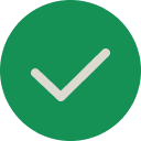 Green circle with a white checkmark inside
