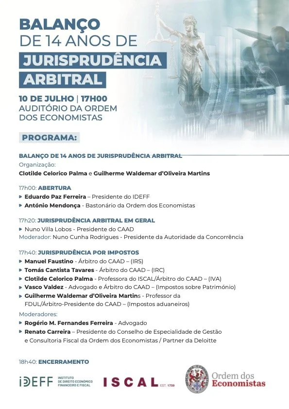 Conferência “Balanço de 14 anos de Jurisprudência Arbitral” realiza-se a 10 de julho