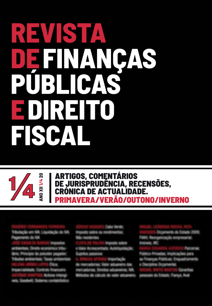 N.º 1/4 - Ano XII - Revista de Finanças Públicas e Direito Fiscal