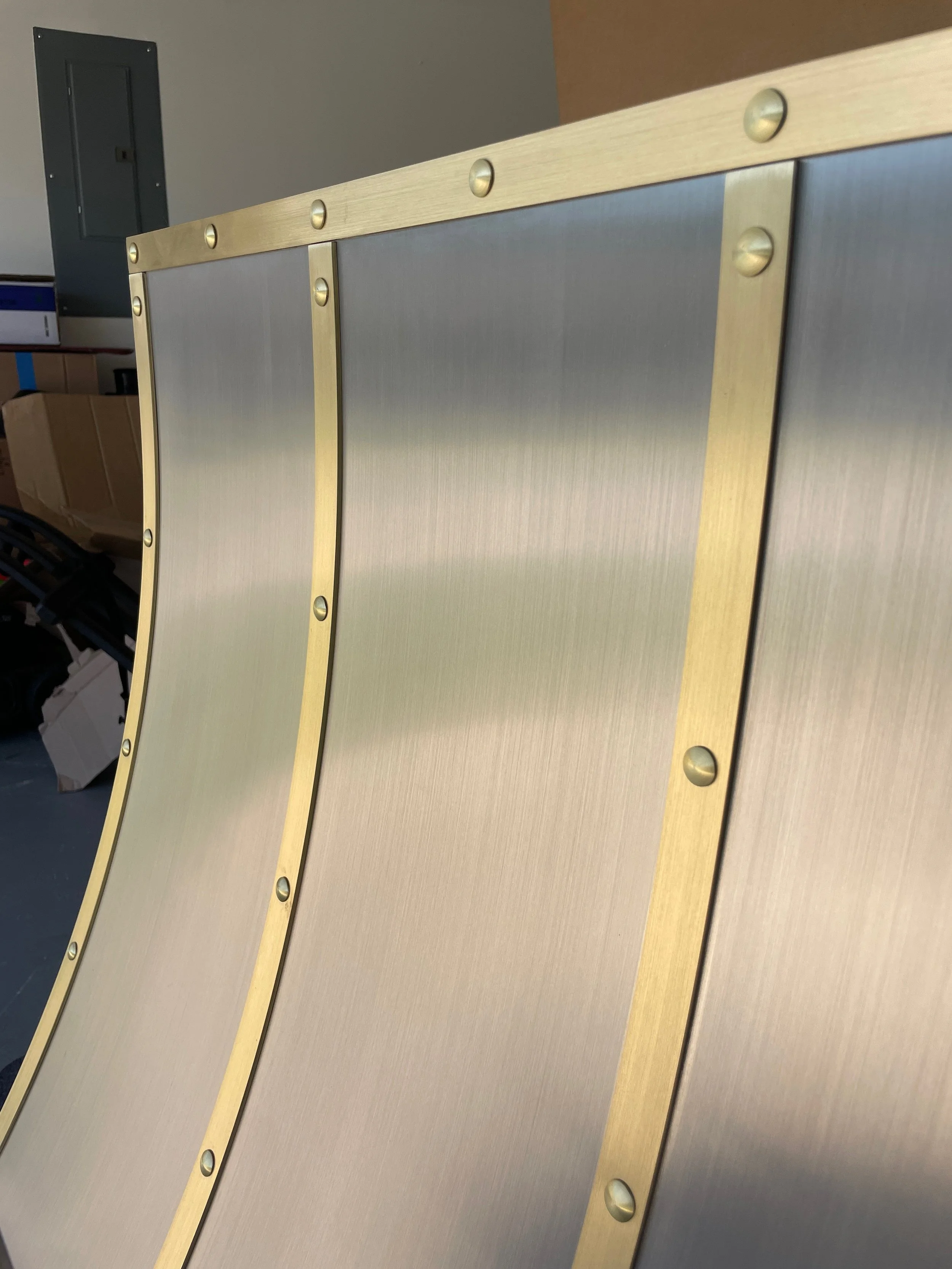 Custom Ductless Range Hood Stainless Steel with Brass — Monarch Metal