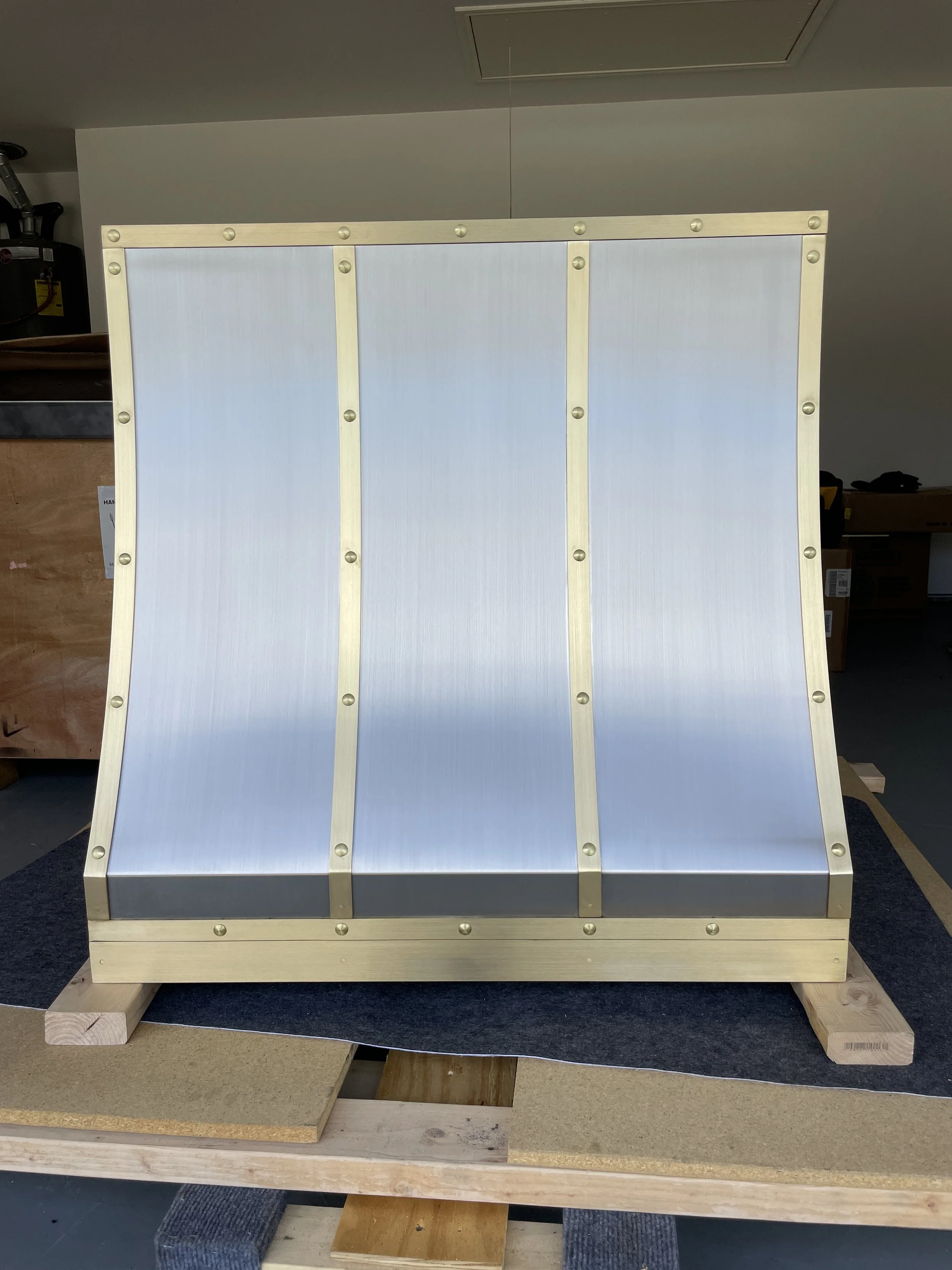 Custom Ductless Range Hood Stainless Steel with Brass — Monarch Metal