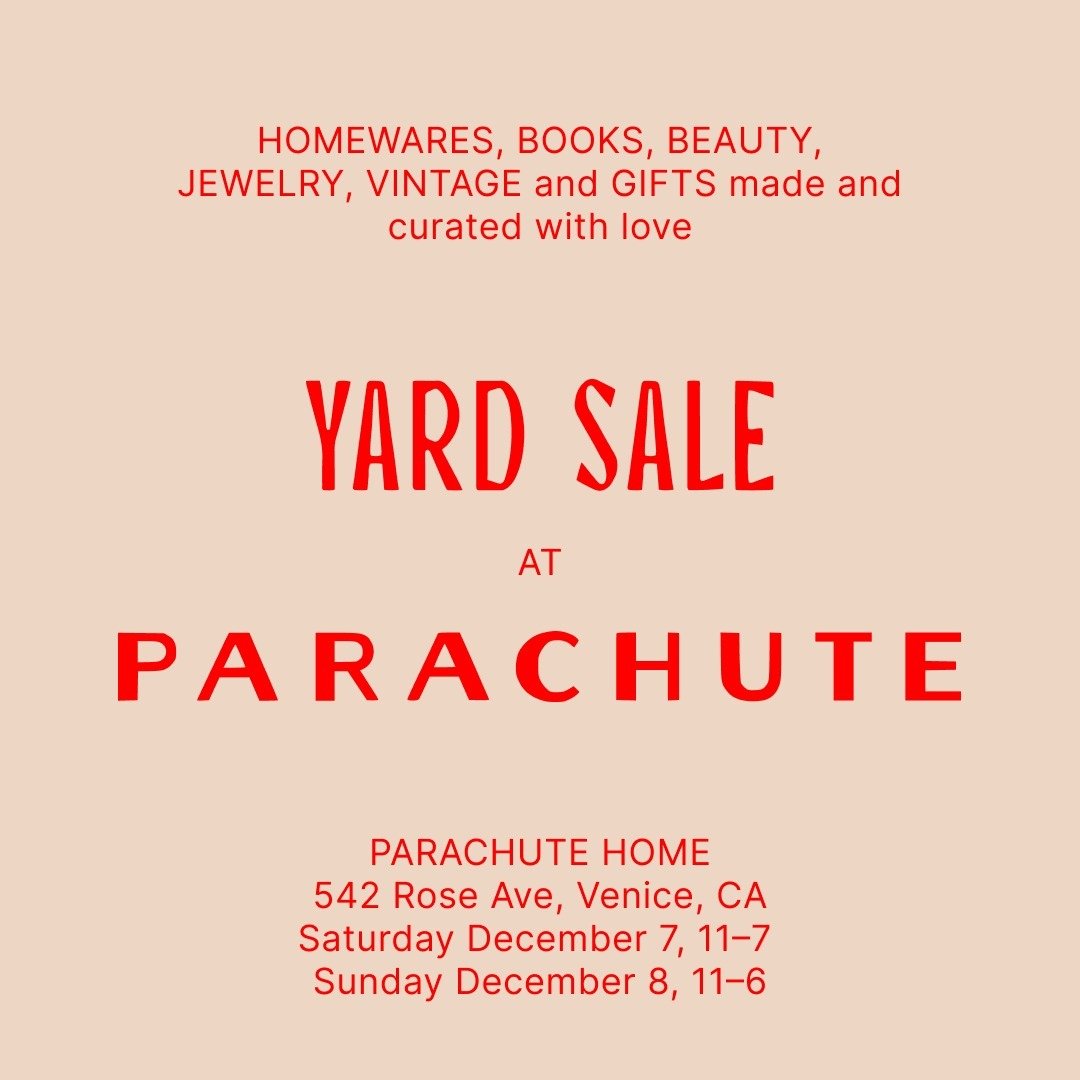 Exciting news! 🎉 We're popping up at @parachutehome in Venice Beach on December 7-8! Stop by to shop a curated collection of homewares, books, beauty, jewelry, vintage finds, and more, alongside Parachute's cozy essentials for the perfect home.

Com