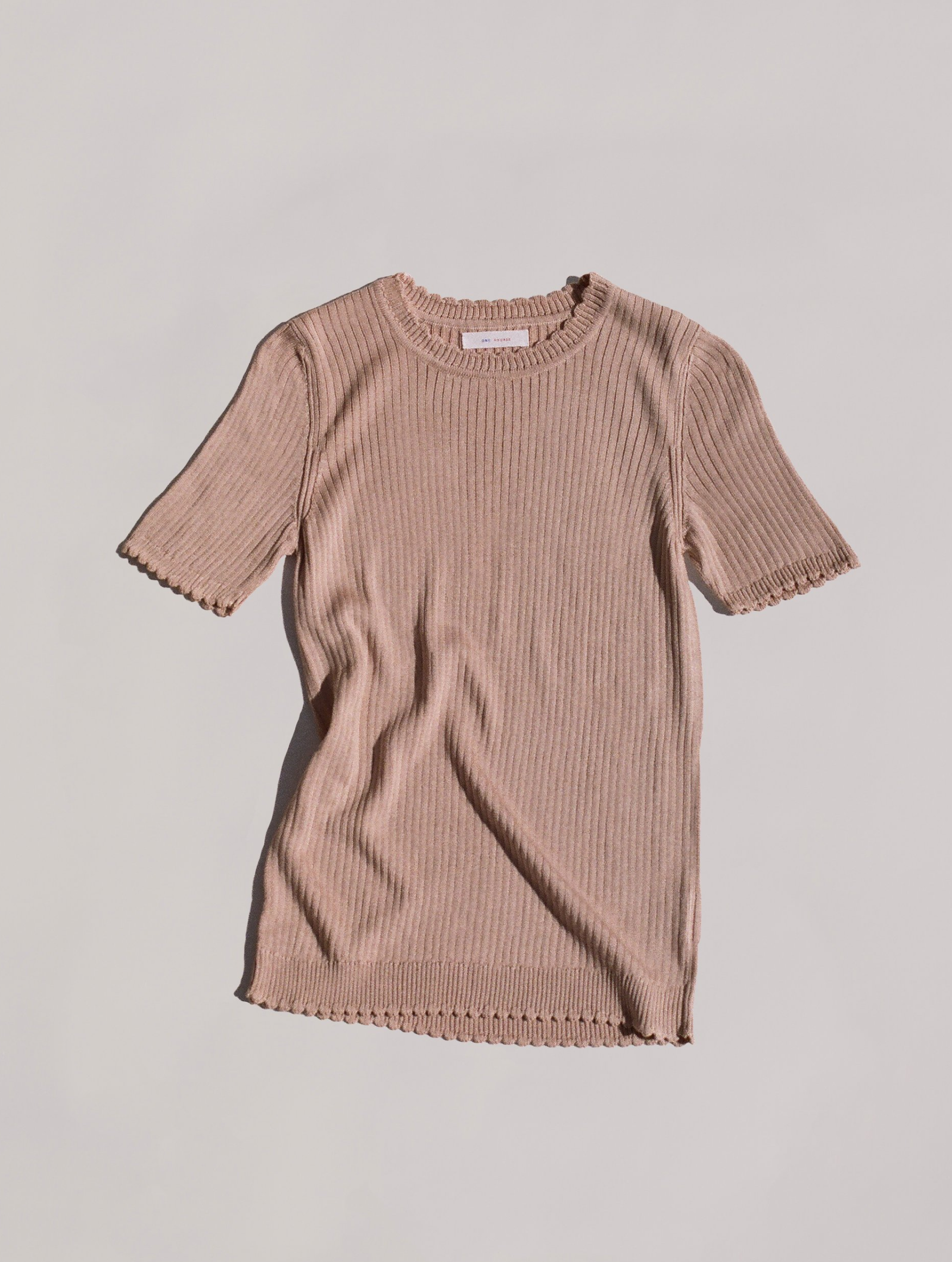 Short Sleeve Silk Knit Top, Pétale