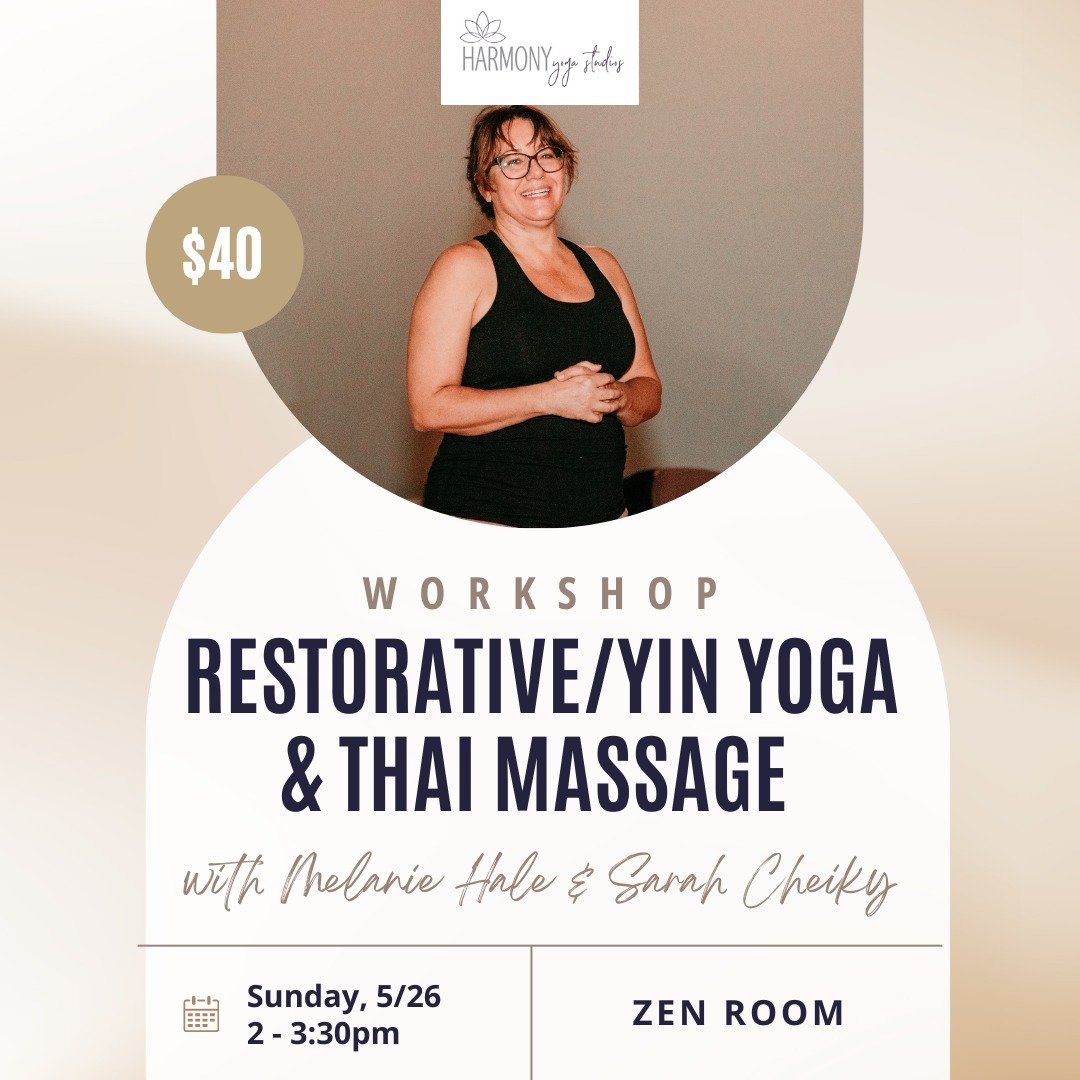 Discover an afternoon of pure relaxation and rejuvenation at our Restorative/Yin Yoga with Thai Massage workshop. 🌸💆&zwj;♀️

Join us for a transformative experience that harmoniously combines the calming benefits of Restorative Yoga, the deep relea