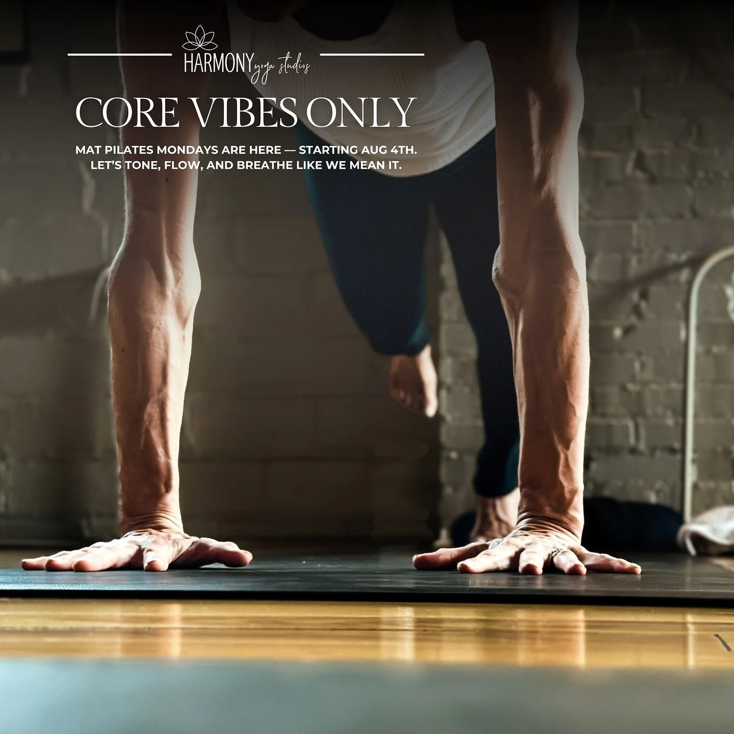 NEW CLASS ALERT 🔥
Say hello to Mat Pilates &mdash; now at Harmony!
Join us Mondays at 4:45PM for a core-focused, full-body flow that builds strength, balance, and that mind-body connection. 

Led by the amazing Erin Crutchfield, this class blends cl