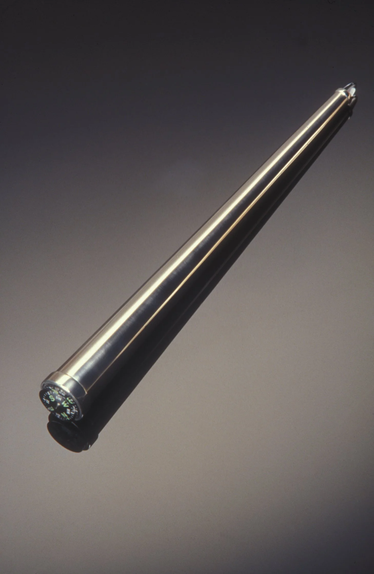 Compass (Torah pointer); sterling silver, compass, acrylic 8 1/2" x 5/8" x 5/8", photographed by Jim Wildeman, 2001; permanent collection The Jewish Museum in NY