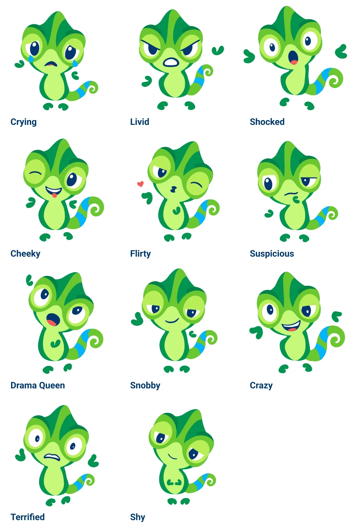 Tify’s eleven expanded poses: Crying, Livid, Shocked, Cheeky, Flirty, Suspicious, Drama Queen, Snobby, Crazy, Terrified and Shy.