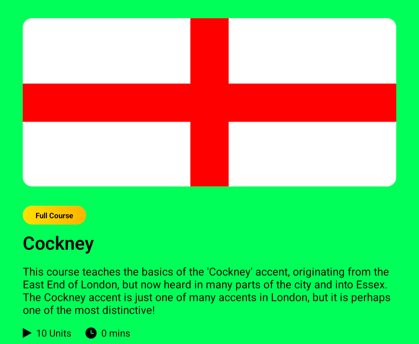 Cockney Accent Course