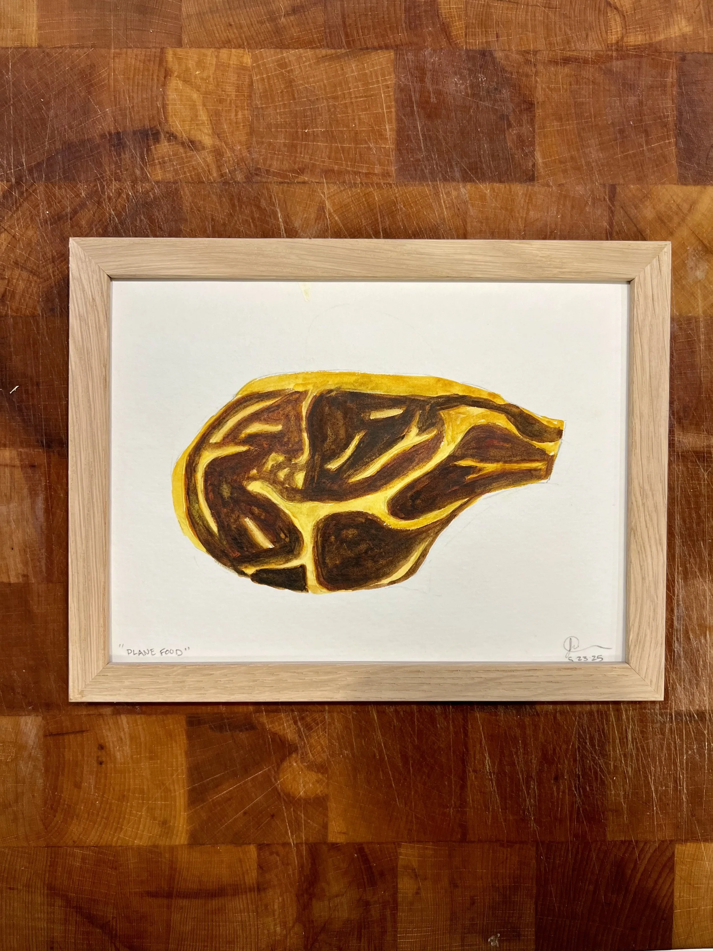 Ribeye - Watercolor Painting - "Plane Food"