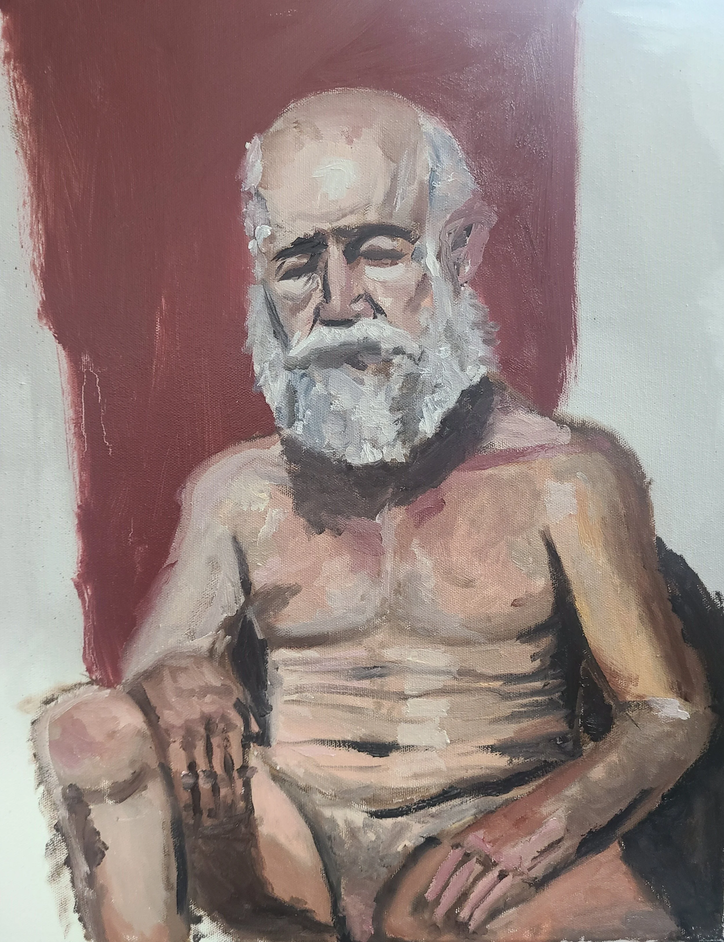 Male Figure Study in Oil Paint