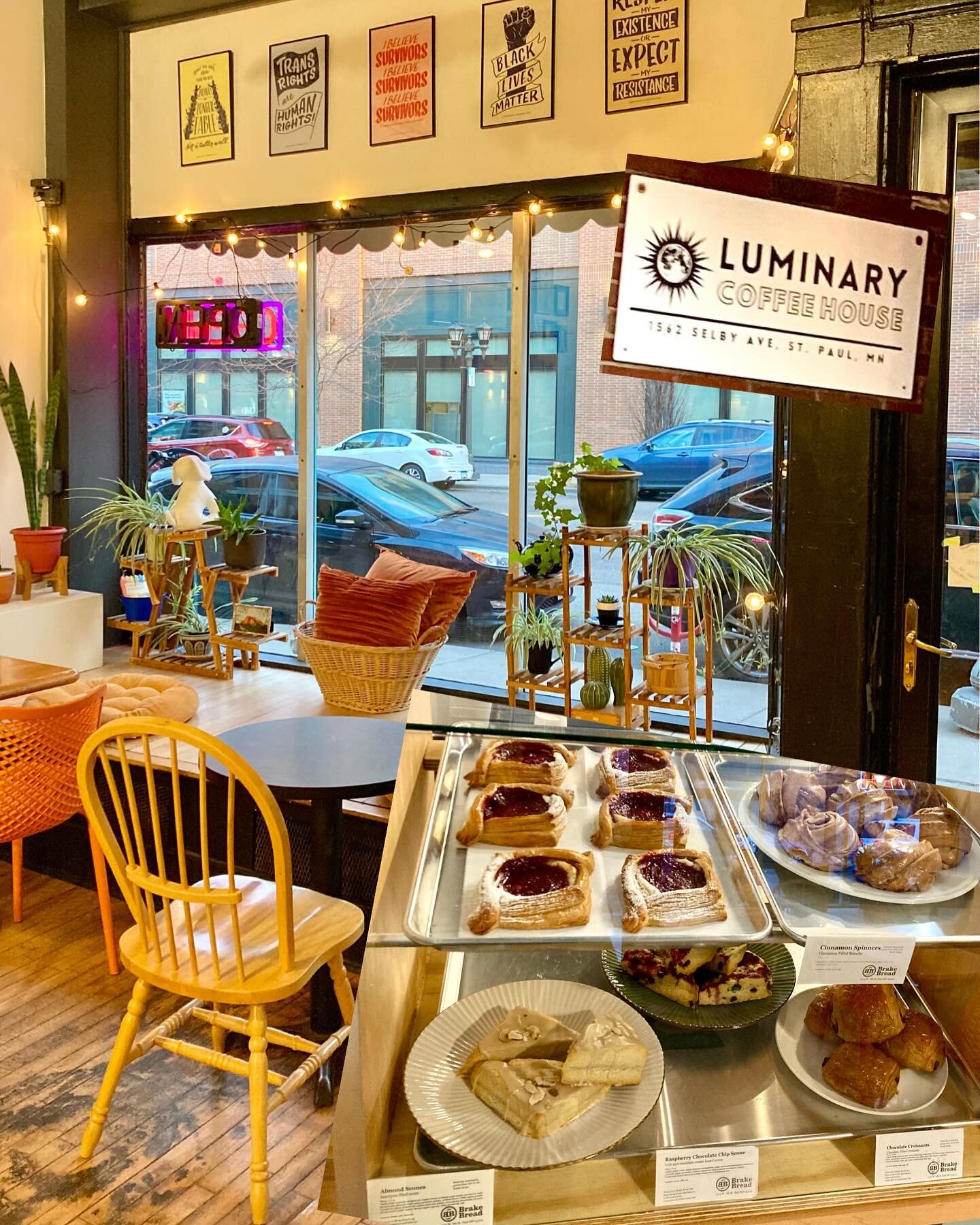 Here&rsquo;s where you can currently find Brake Bread goodies every day of the week, thanks to collaborations with a few of our fabulous friends! 

&bull; @luminarycoffeehouse serves our pastries daily &bull;
&bull; @rootsroasting serves our pastries