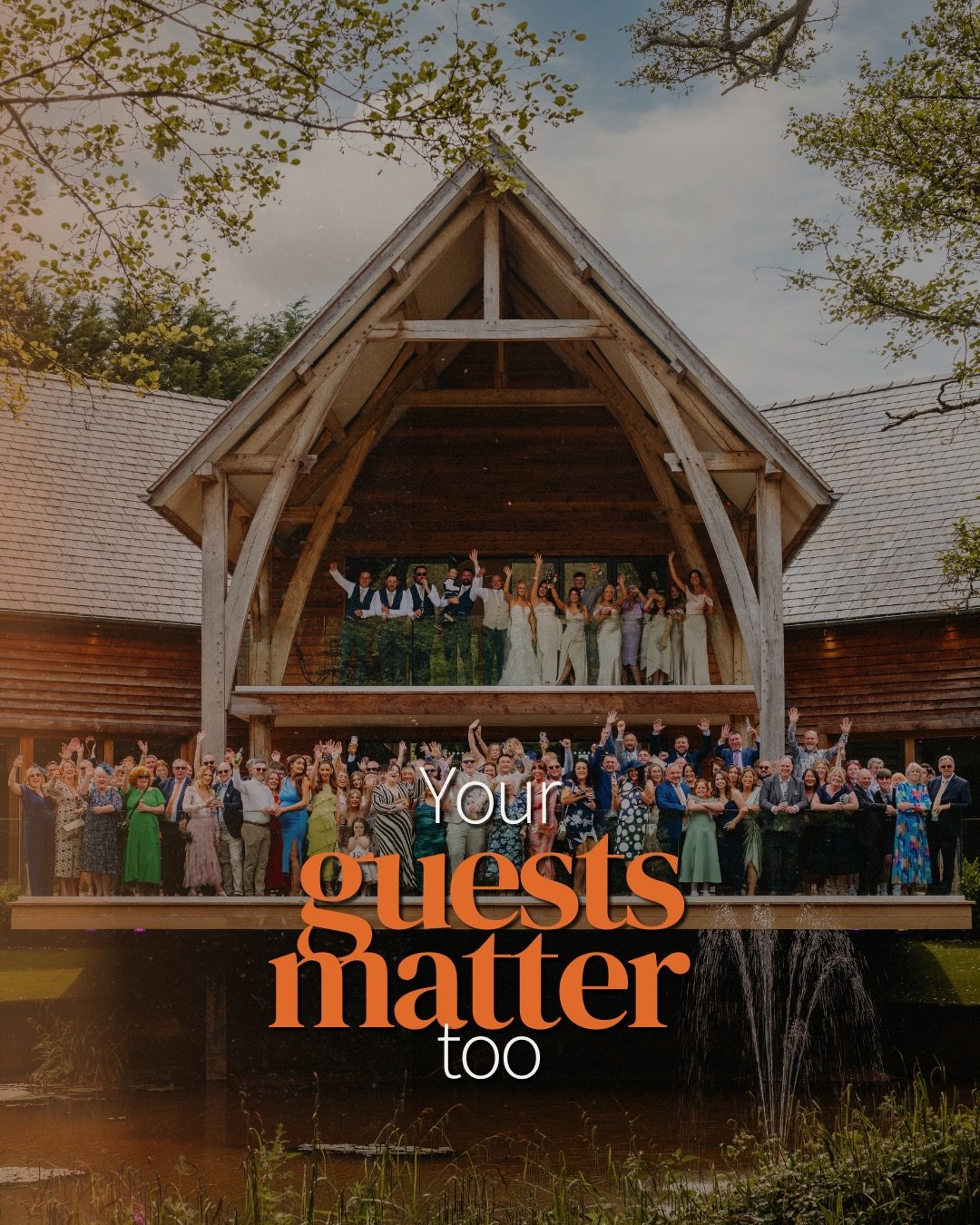 &ldquo;𝗬𝗼𝘂𝗿 𝗴𝘂𝗲𝘀𝘁𝘀 𝗺𝗮𝘁𝘁𝗲𝗿 𝘁𝗼𝗼&rdquo;

They&rsquo;re not just there to watch. 
They&rsquo;re part of it all.

The laughs during the speeches. 
The hugs that linger a little longer. 
The chaos on the dance floor.

The looks they give