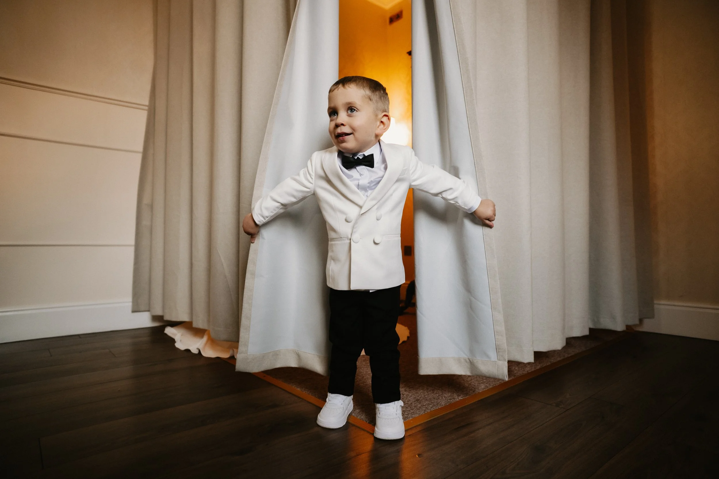 Standing tall at Netley Hall, ready for mum and dad’s wedding