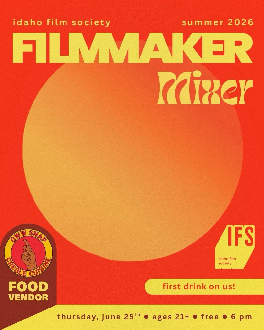 OUR FAVORITE DAY OF THE YEAR! And your first drink is on us 🍻

Our annual filmmaker mixer returns on June 25 as filmmakers and movie lovers from across Idaho gather together under one roof.

Idaho producer, Heather Rae priest will help kick off the 