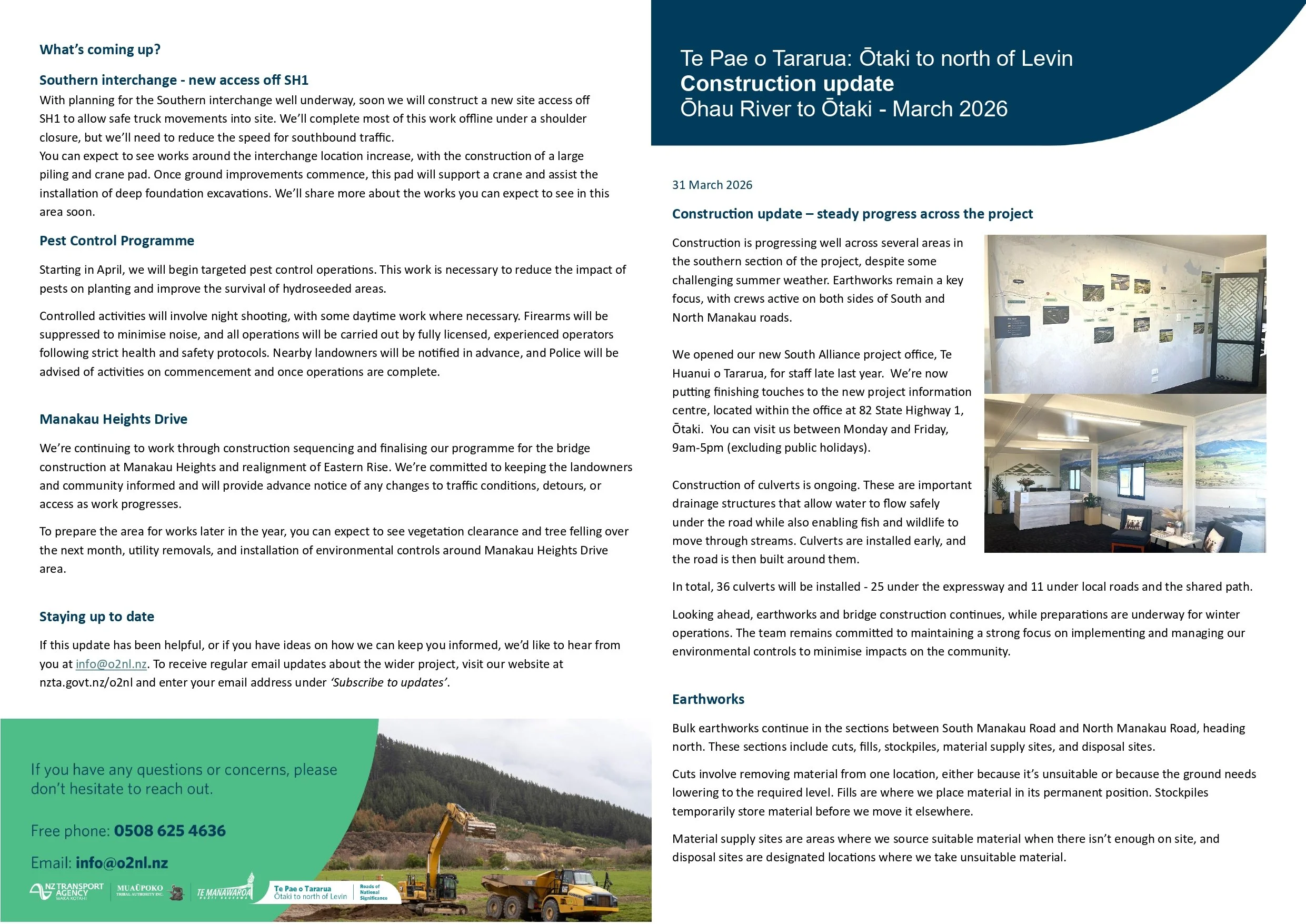 Te Pae o Tararua: Construction update - March 2026 — MDCA