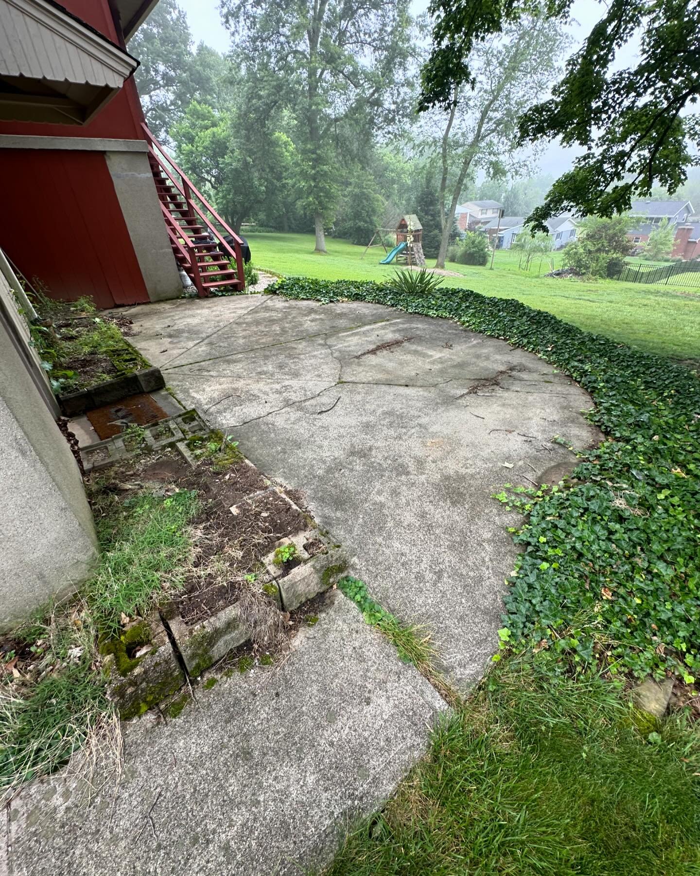Big new patio and retaining wall install👏 Threw in some driveway replacement and excavation while we were there. Before and afters.